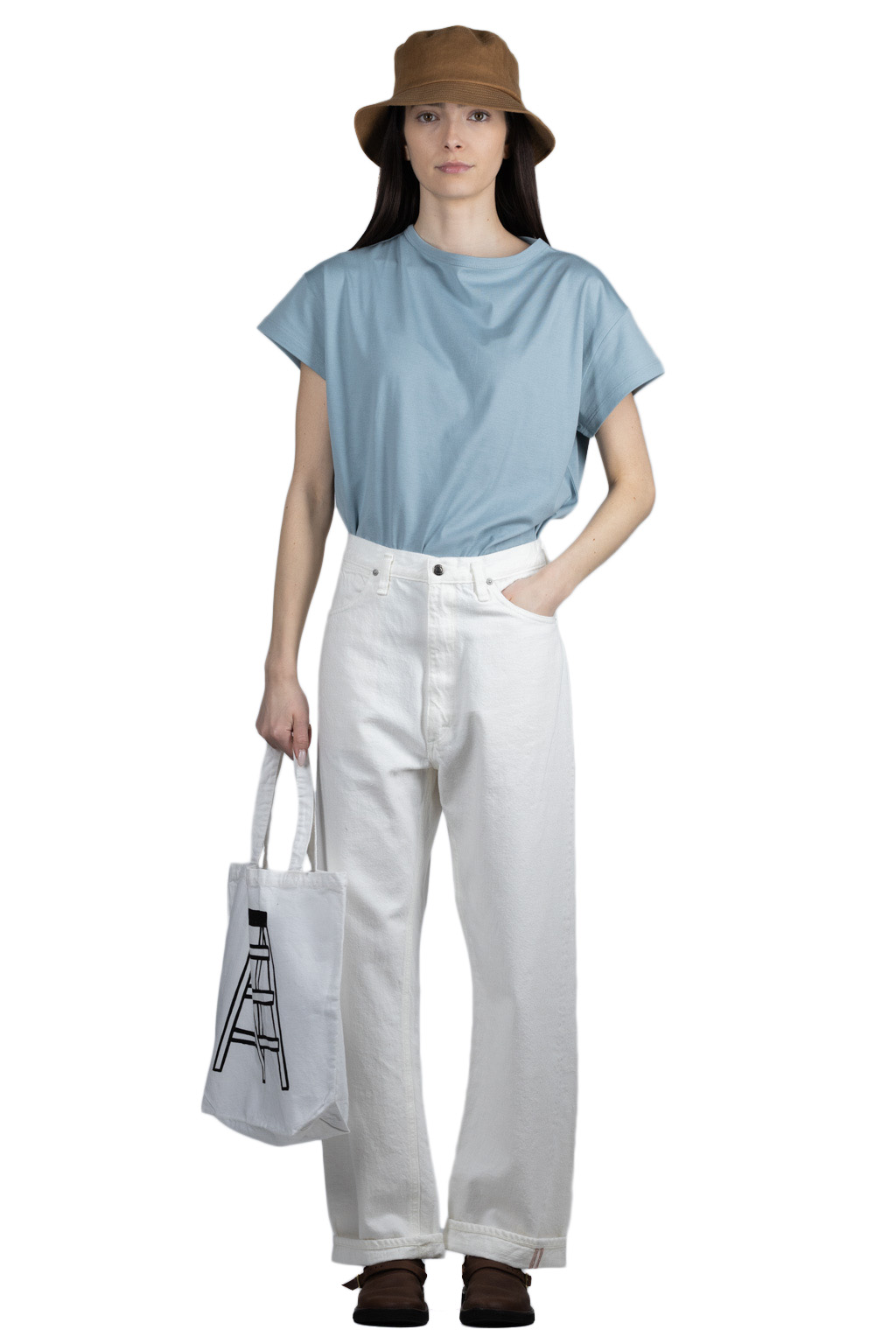 OrSlow High Waist Original Selvedge White Denim