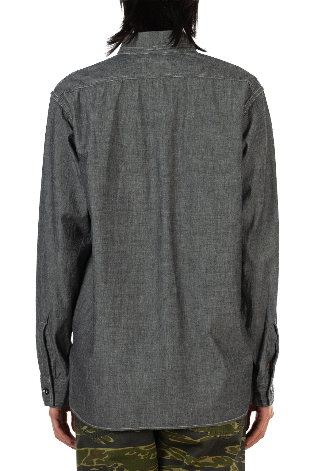 OrSlow - Relax Fit Black Chambray Work Shirt - Black