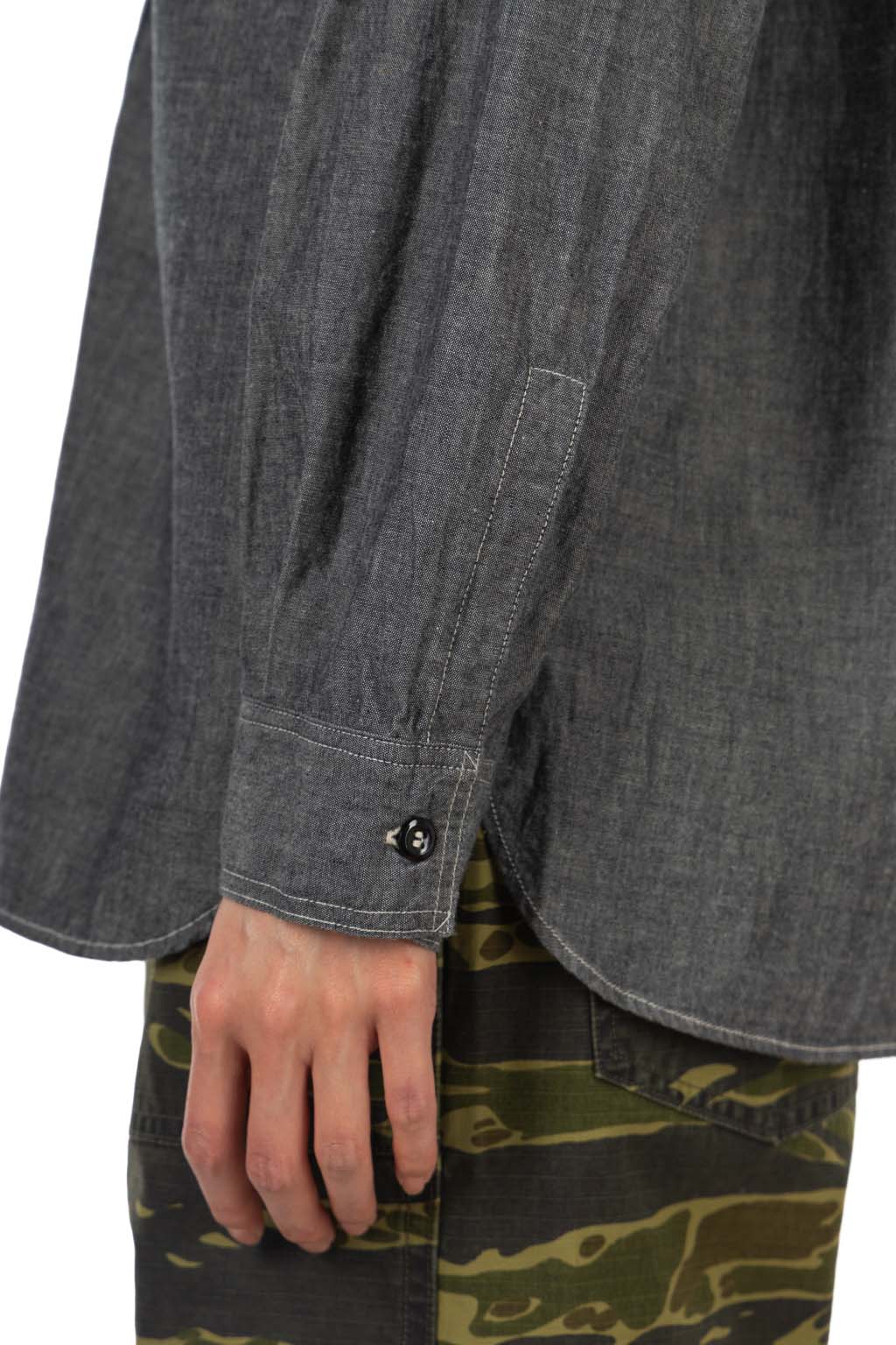 OrSlow - Relax Fit Black Chambray Work Shirt - Black