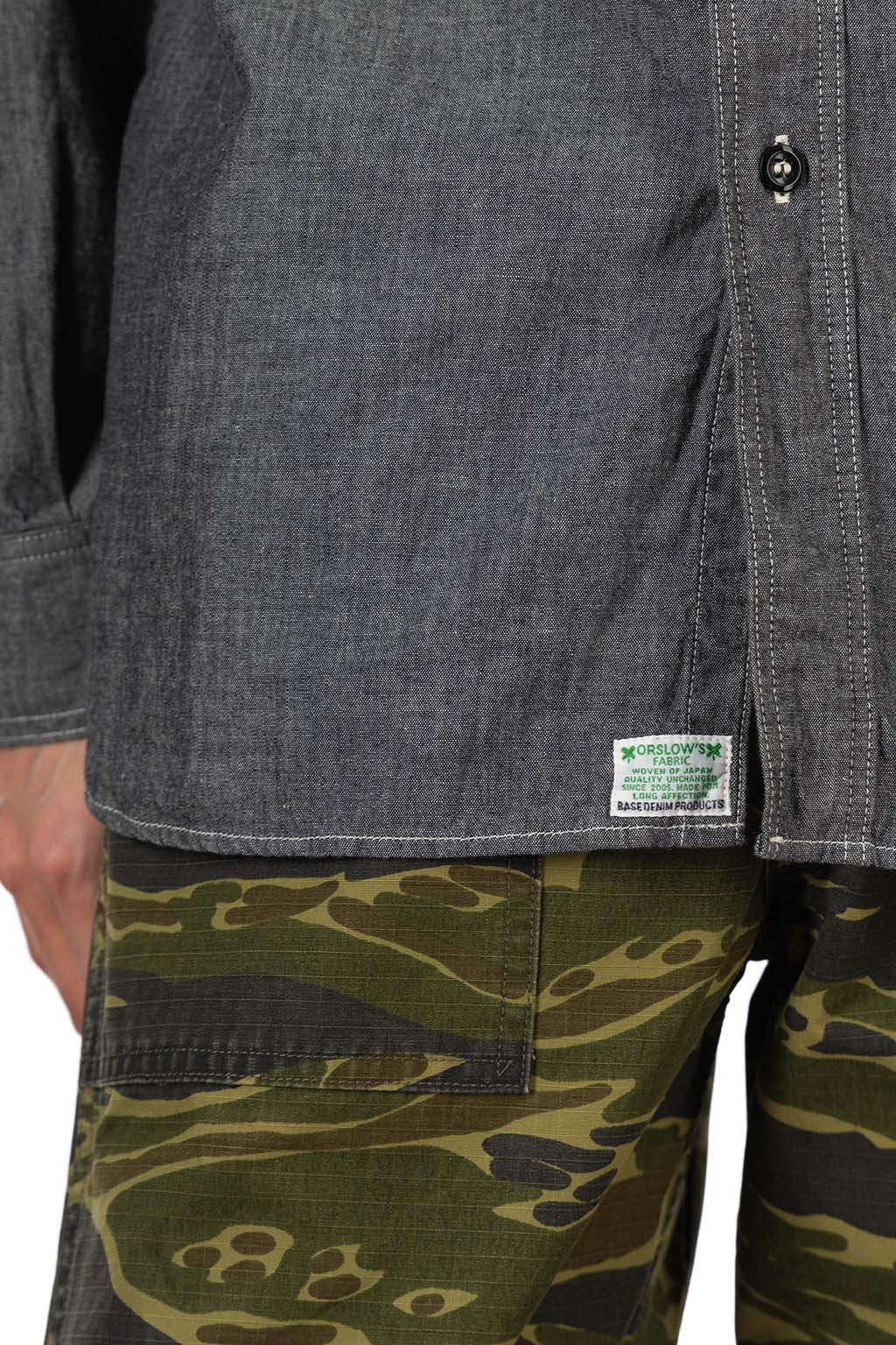 OrSlow - Relax Fit Black Chambray Work Shirt - Black