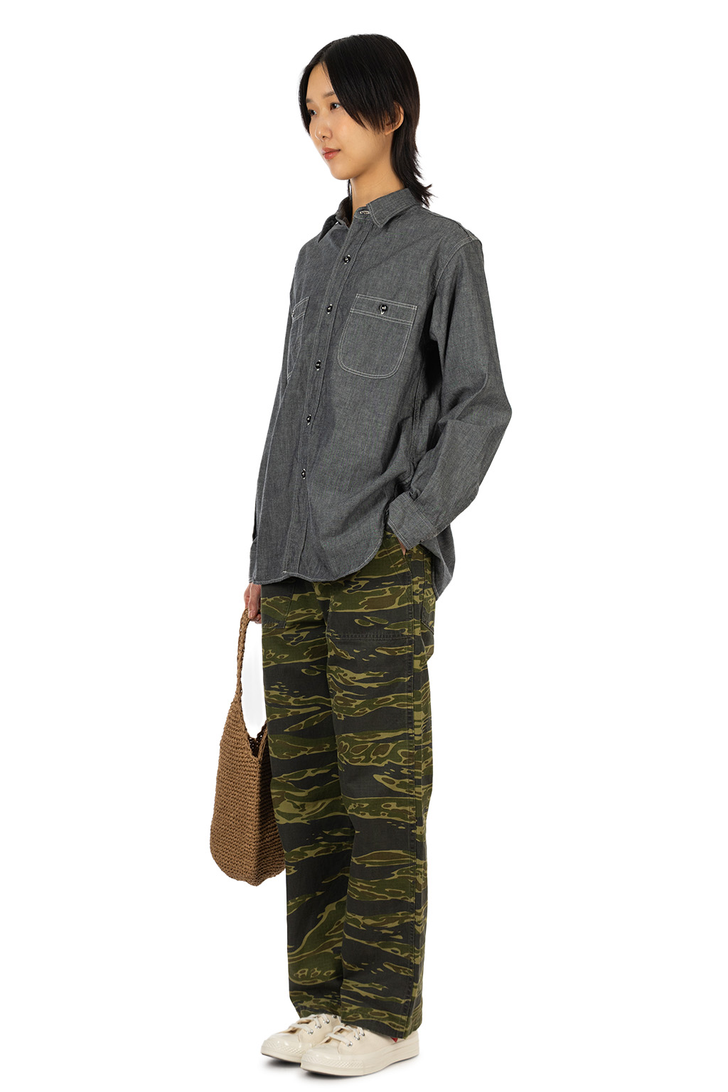 OrSlow - Relax Fit Black Chambray Work Shirt - Black