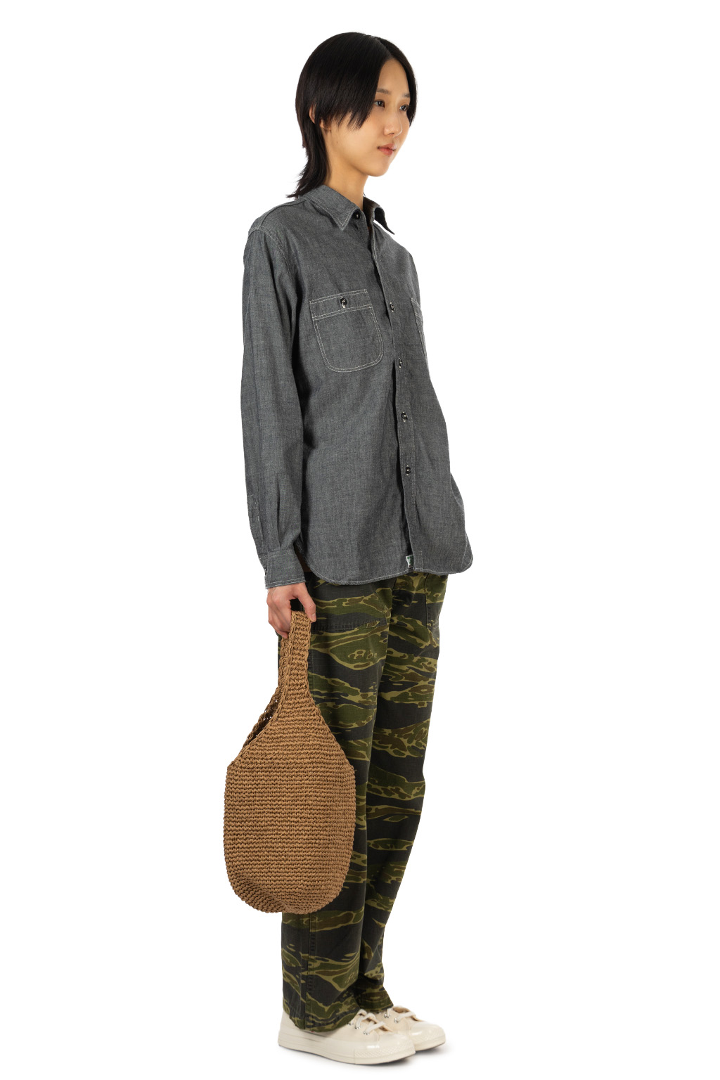 OrSlow - Relax Fit Black Chambray Work Shirt - Black