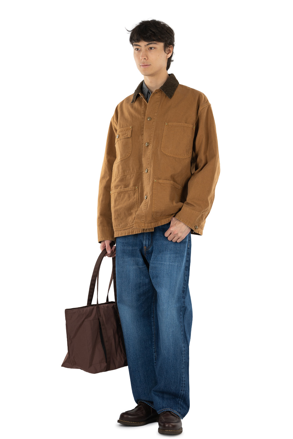 OrSlow - Relaxed Fit Oxford Coverall - Brown