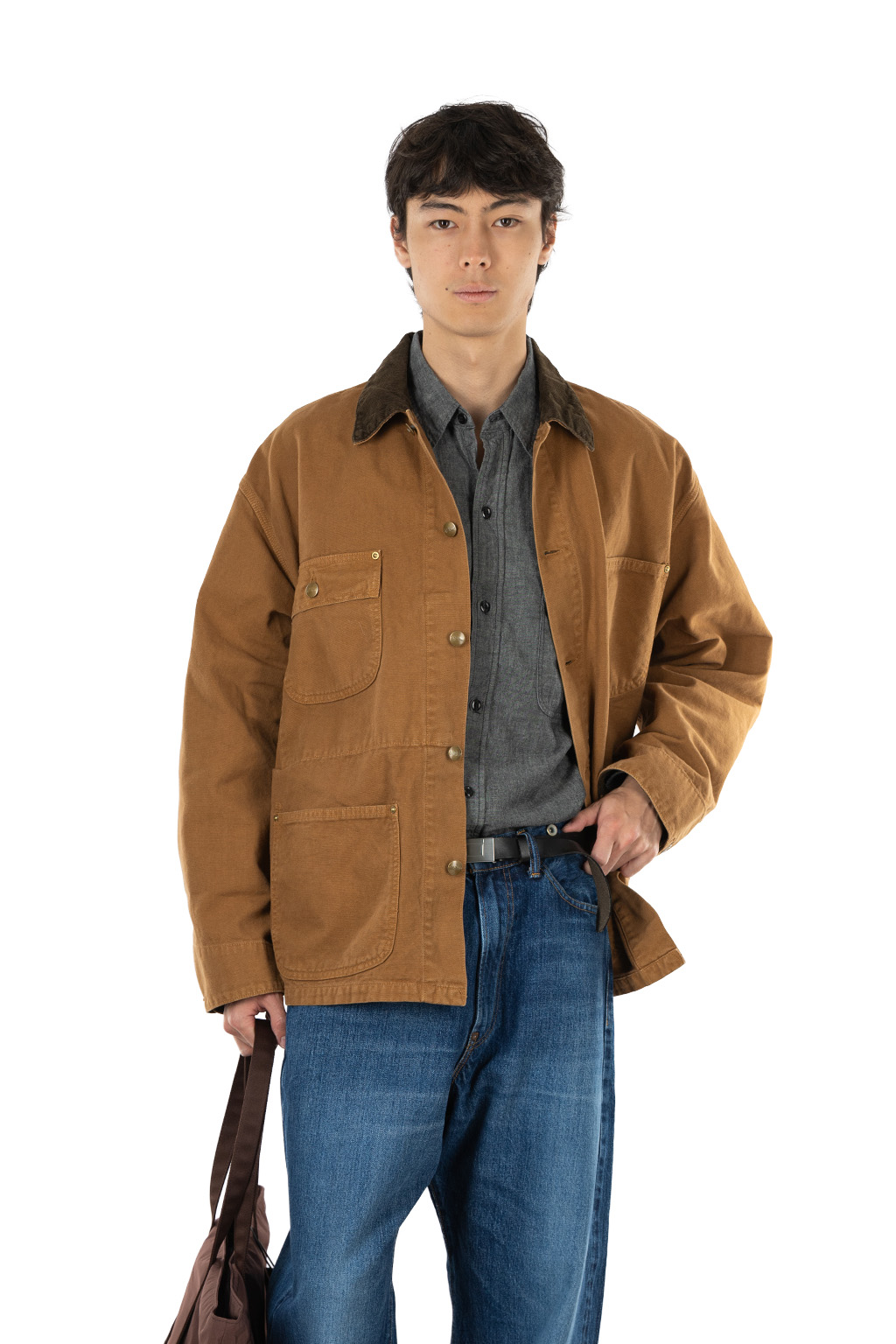 OrSlow - Relaxed Fit Oxford Coverall - Brown