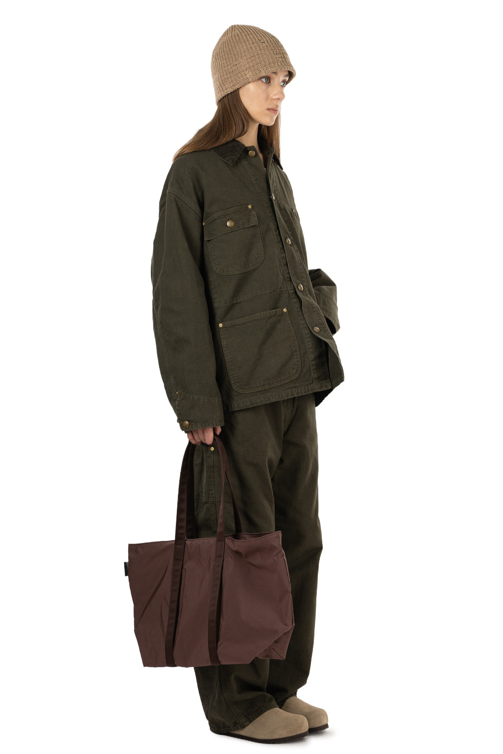 OrSlow Relaxed Fit Oxford Coverall - Coffee Brown