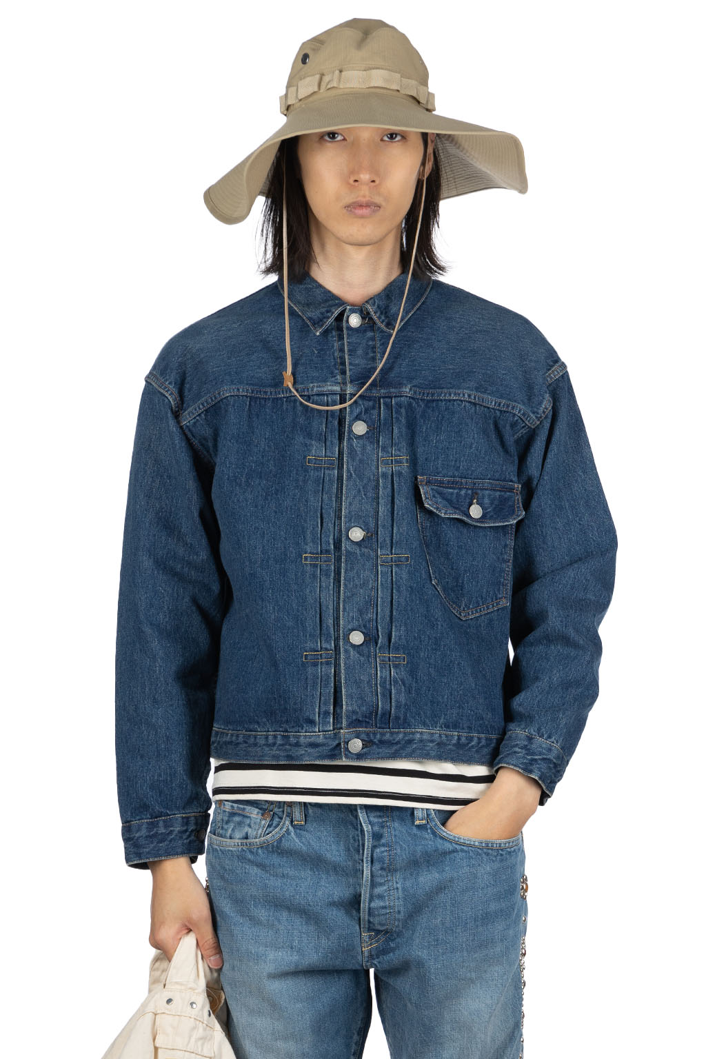 orslow | Type 1 40's Pleated Front Blouse Vintage Wash | Men | Blue Button  Shop