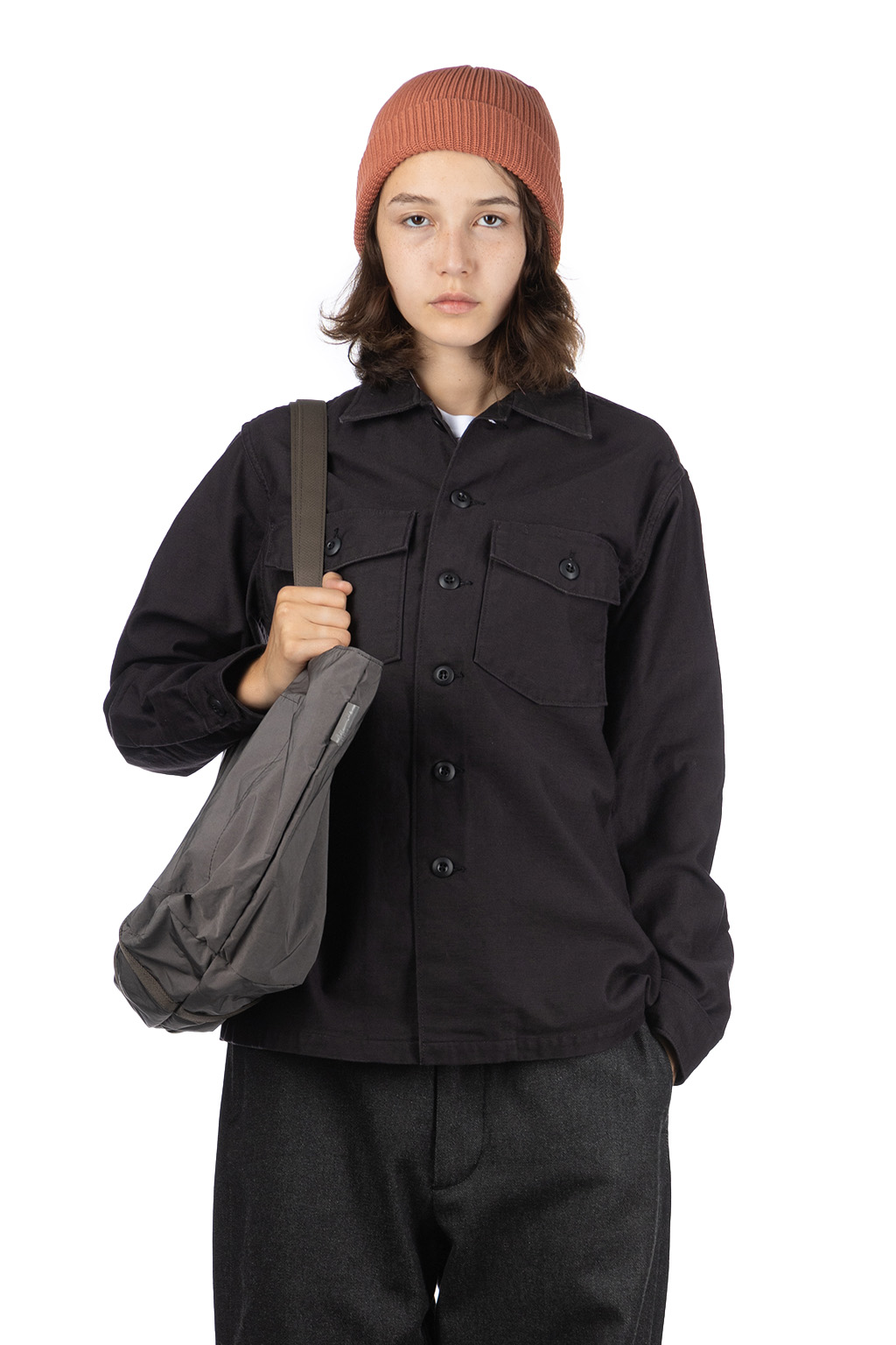 OrSlow | US Army Fatigue Shirt - Black | Women | Blue Button