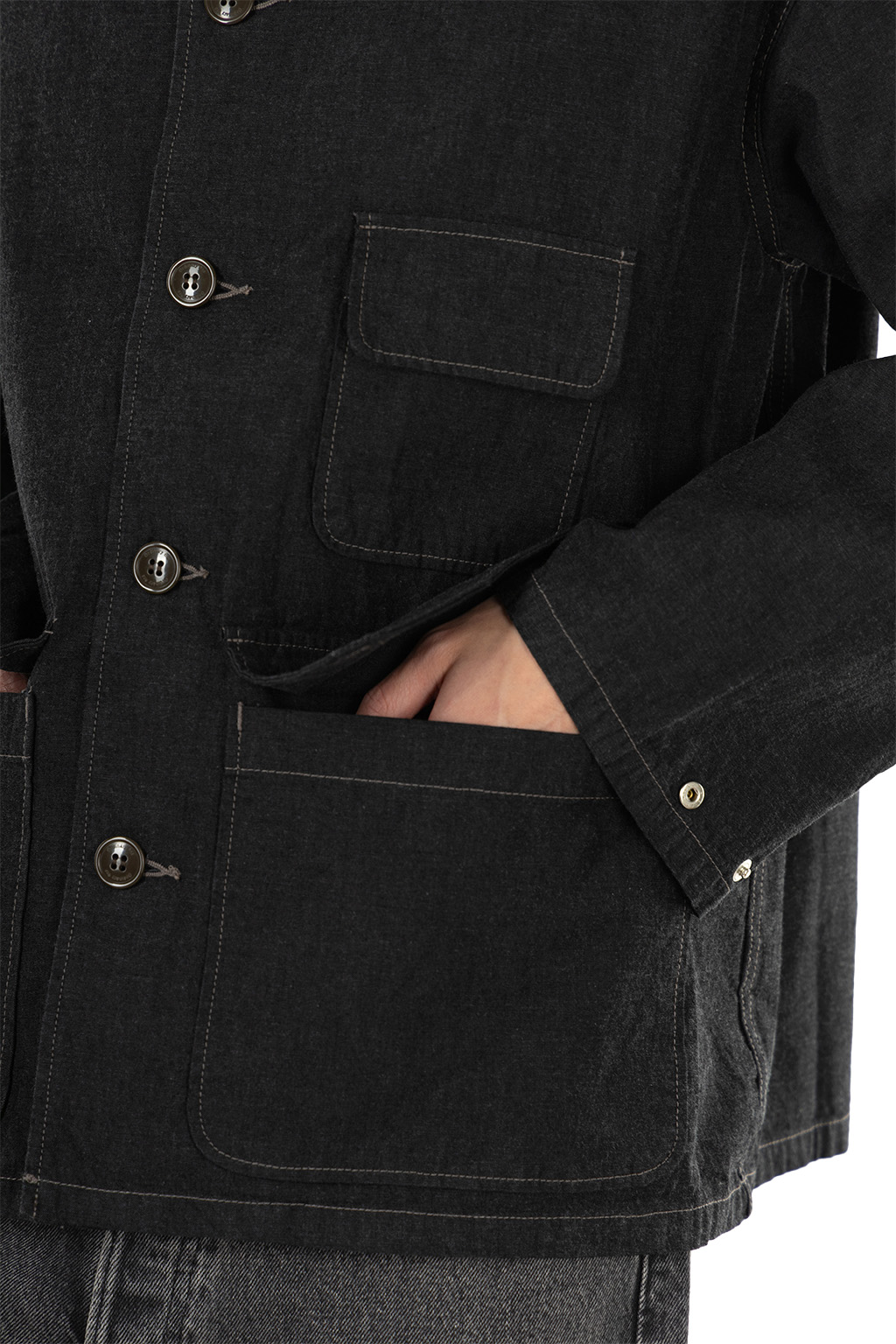 Ordinary Fits - Chambray Hunting Jacket - Black