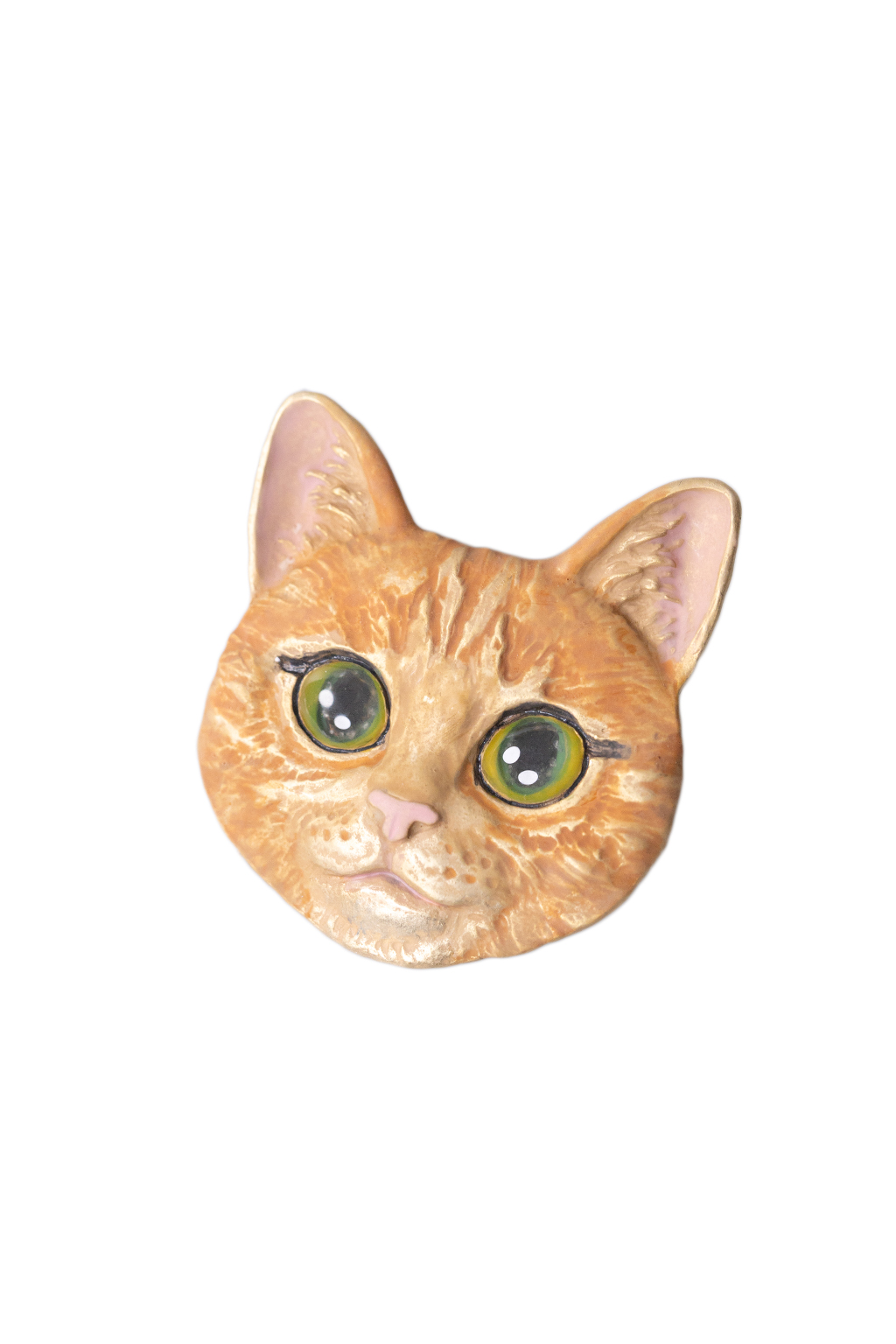Palnart Poc - Orange Cat Brooch - Brown