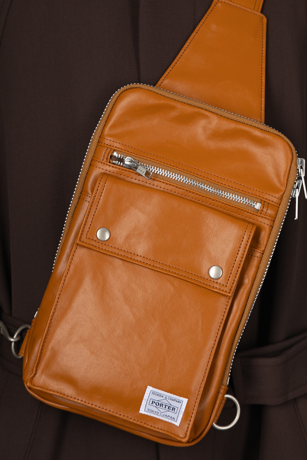 Porter Yoshida - FREE STYLE - Sling Shoulder Bag - Camel