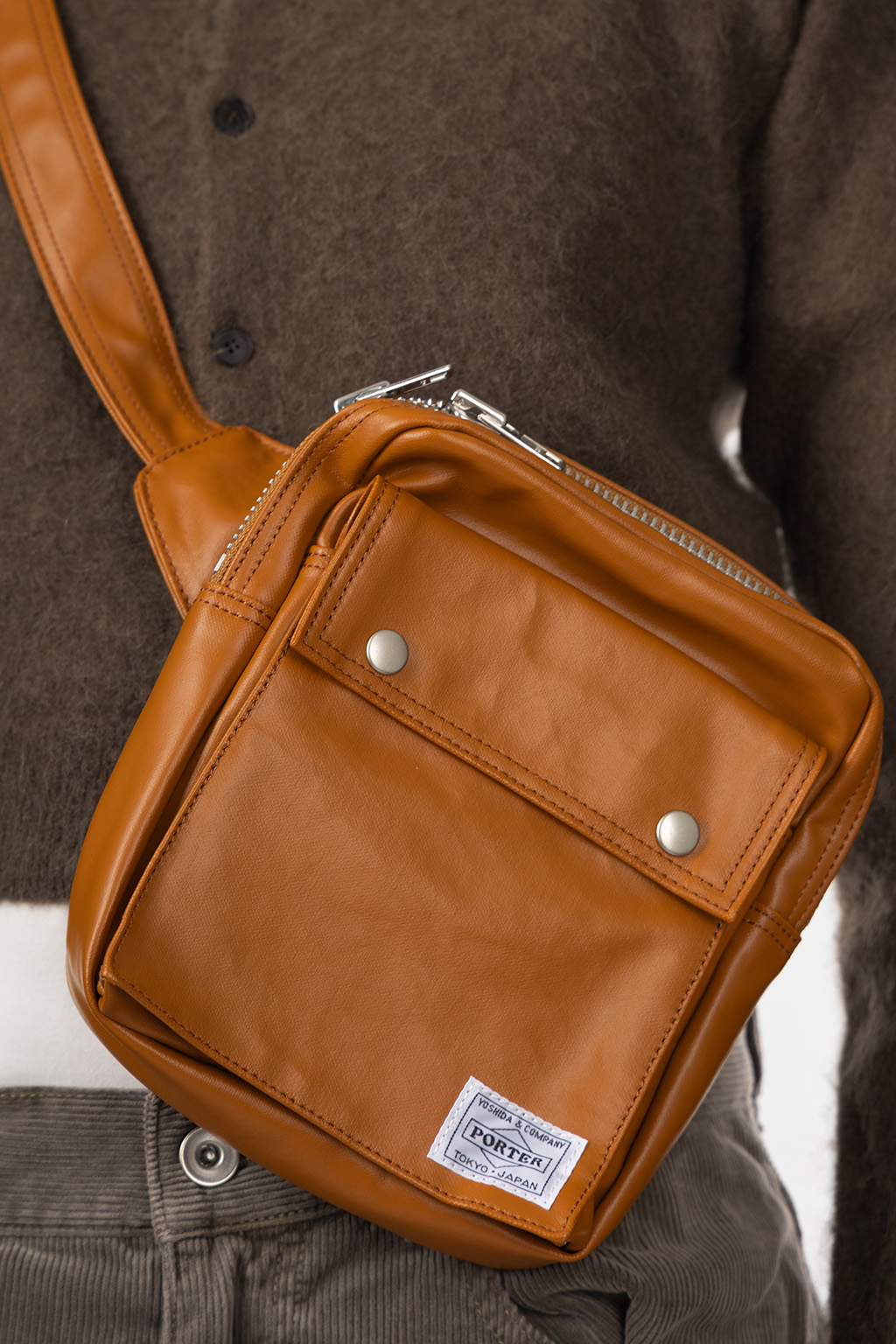 Porter Yoshida | FREE STYLE - Waist Bag - Camel | Women | Blue