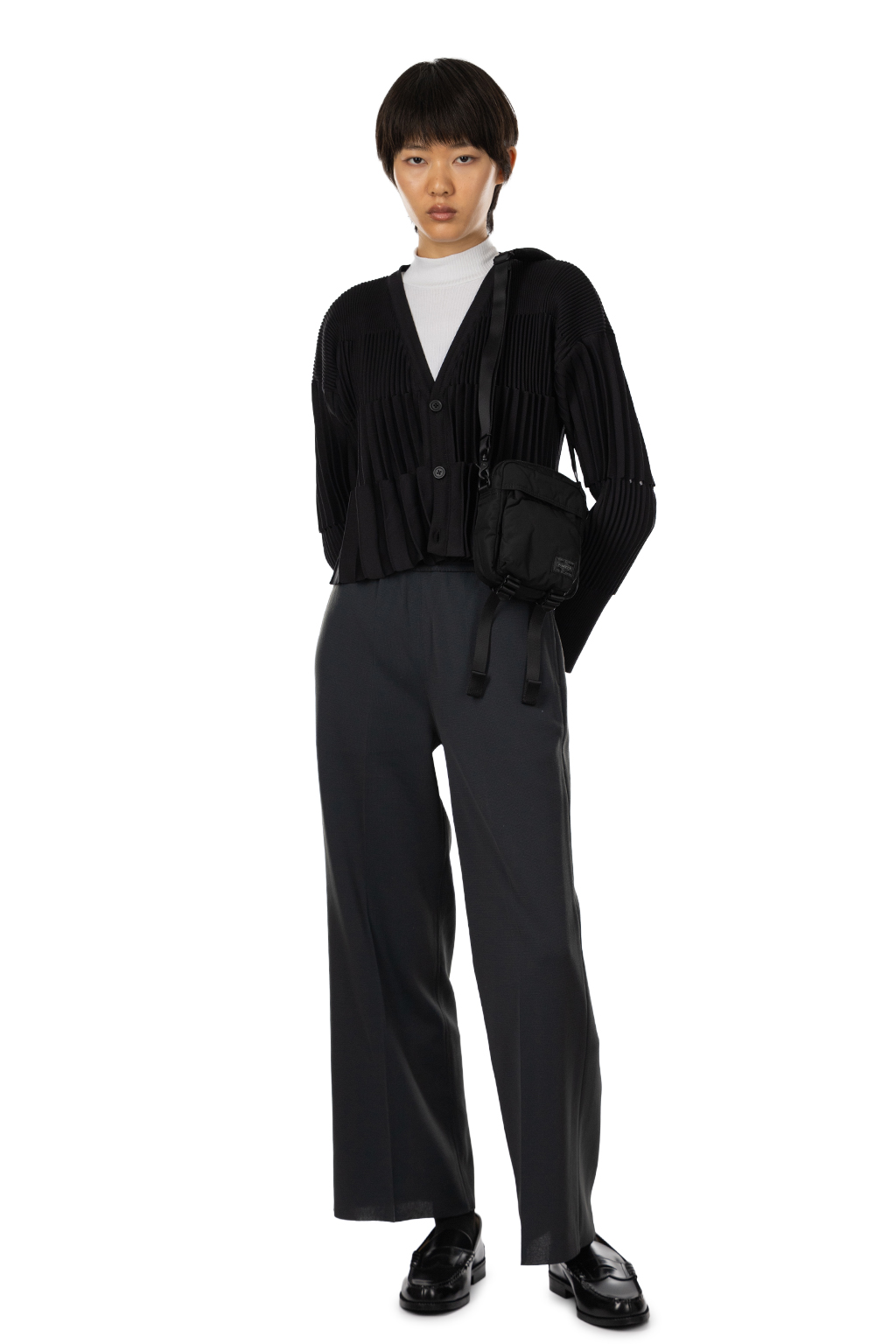 Porter Yoshida - SENSES - Vertical Shoulder Bag - Black