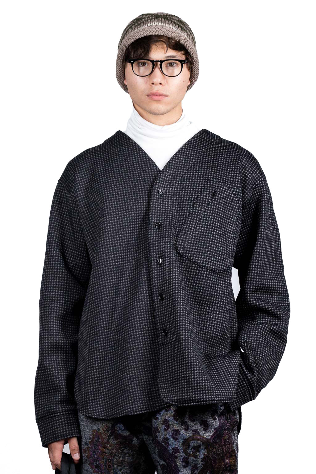 South2 West8 Scouting Shirt - Poly Fleece / Houndstooth Pt. - Charcoal
