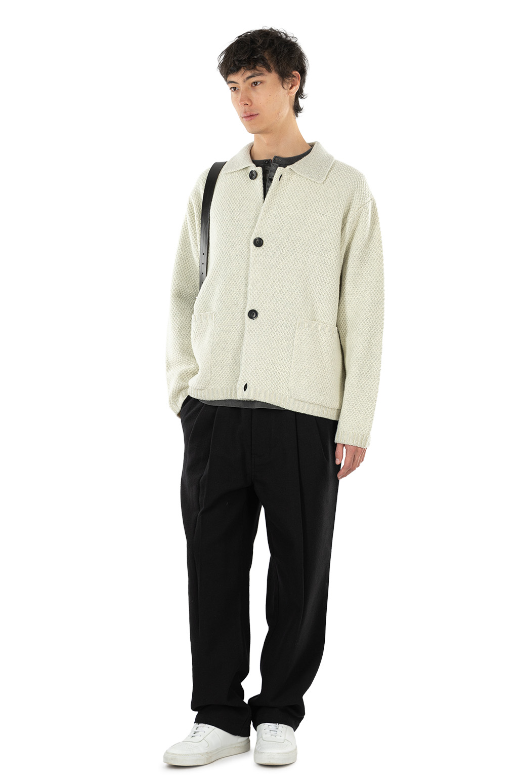 Still by hand - 5G Knitted Blouson - Oatmeal