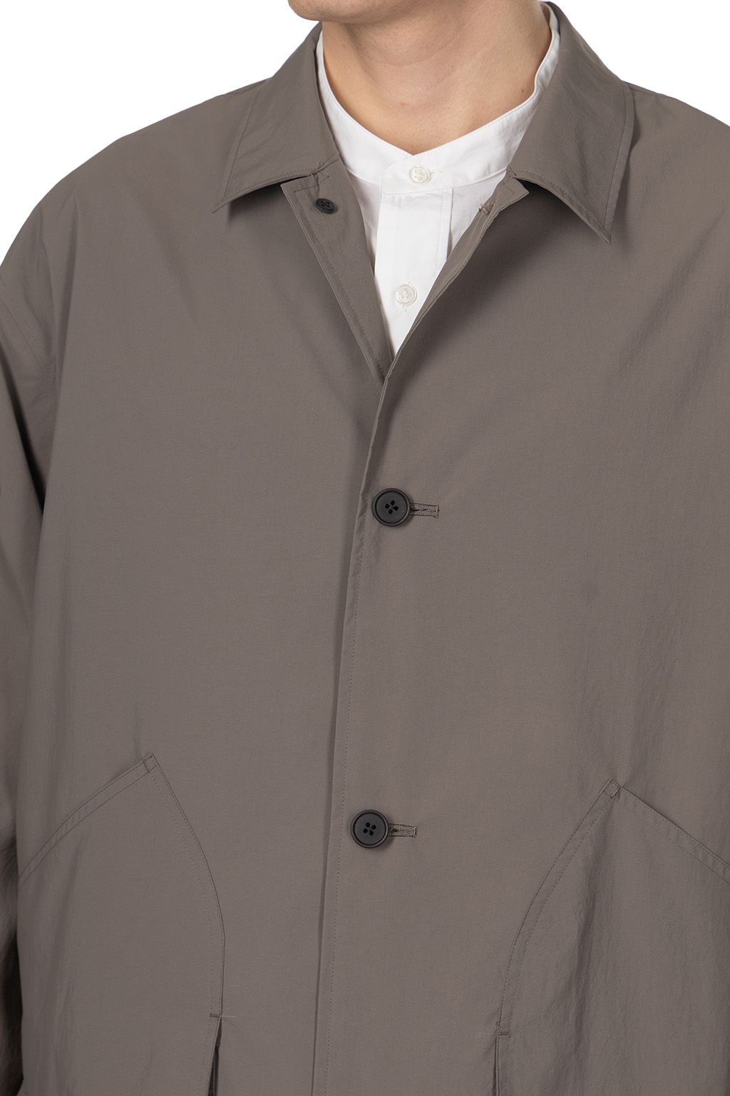 Still by hand - Airy Half Coat - Khaki Grey