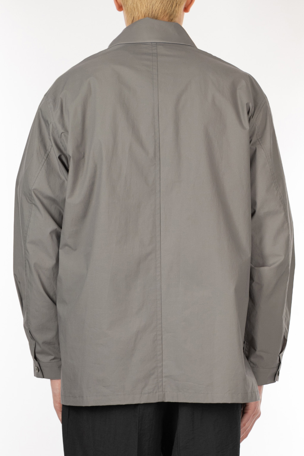 Still by hand - Buttonless Silk Cotton over shirt -Slate Grey