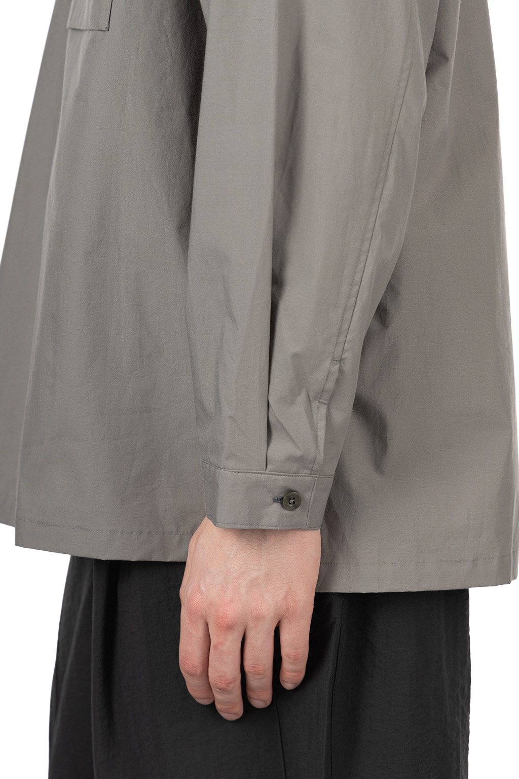 Still by hand - Buttonless Silk Cotton over shirt -Slate Grey