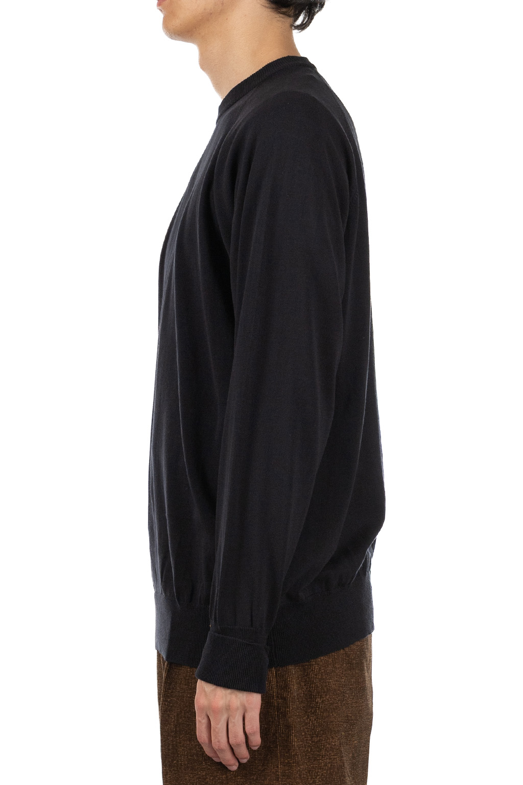 Still by hand - Cotton Silk Pullover - Black Navy
