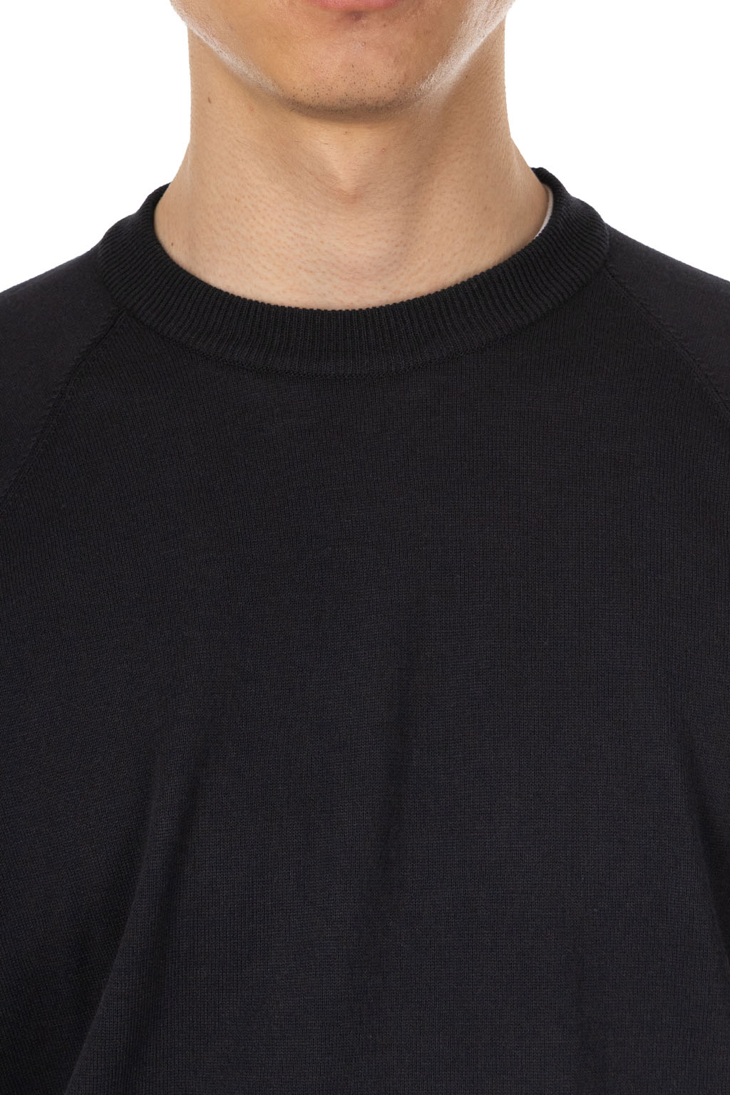 Still by hand - Cotton Silk Pullover - Black Navy