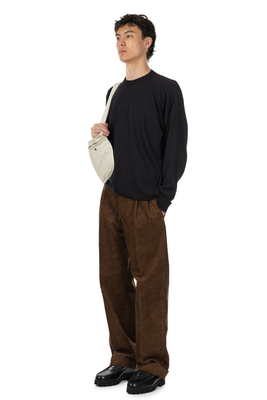 Still by hand - Cotton Silk Pullover - Black Navy