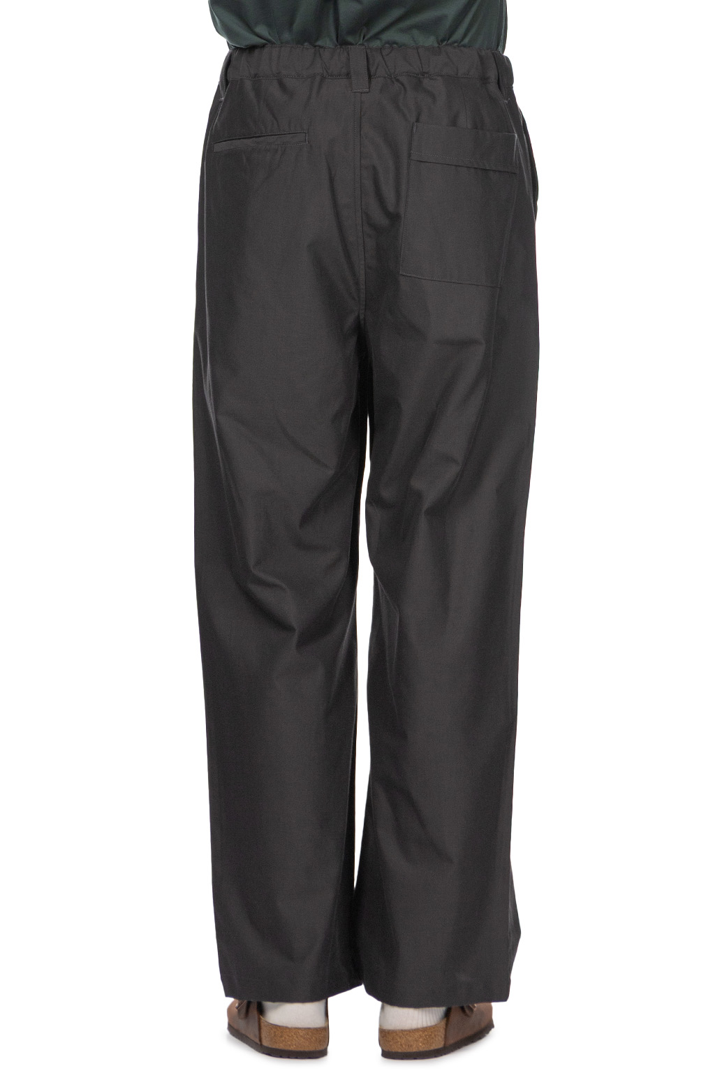 Still by hand - Cupro Mixed Straight Pants - Charcoal