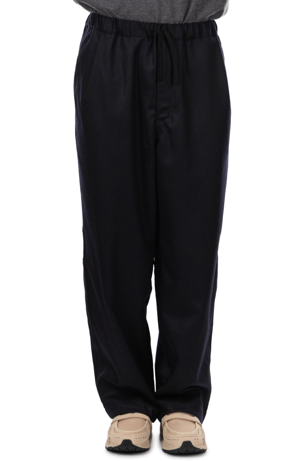 Still by hand - Free Adjusting Wool Pants - Black Navy