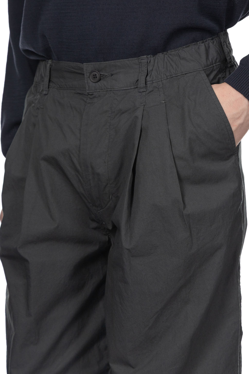 Still by hand - Garment Dye 2 Tuck Pants - Green Charcoal