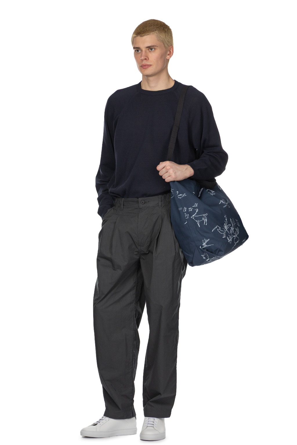Still by hand - Garment Dye 2 Tuck Pants - Green Charcoal