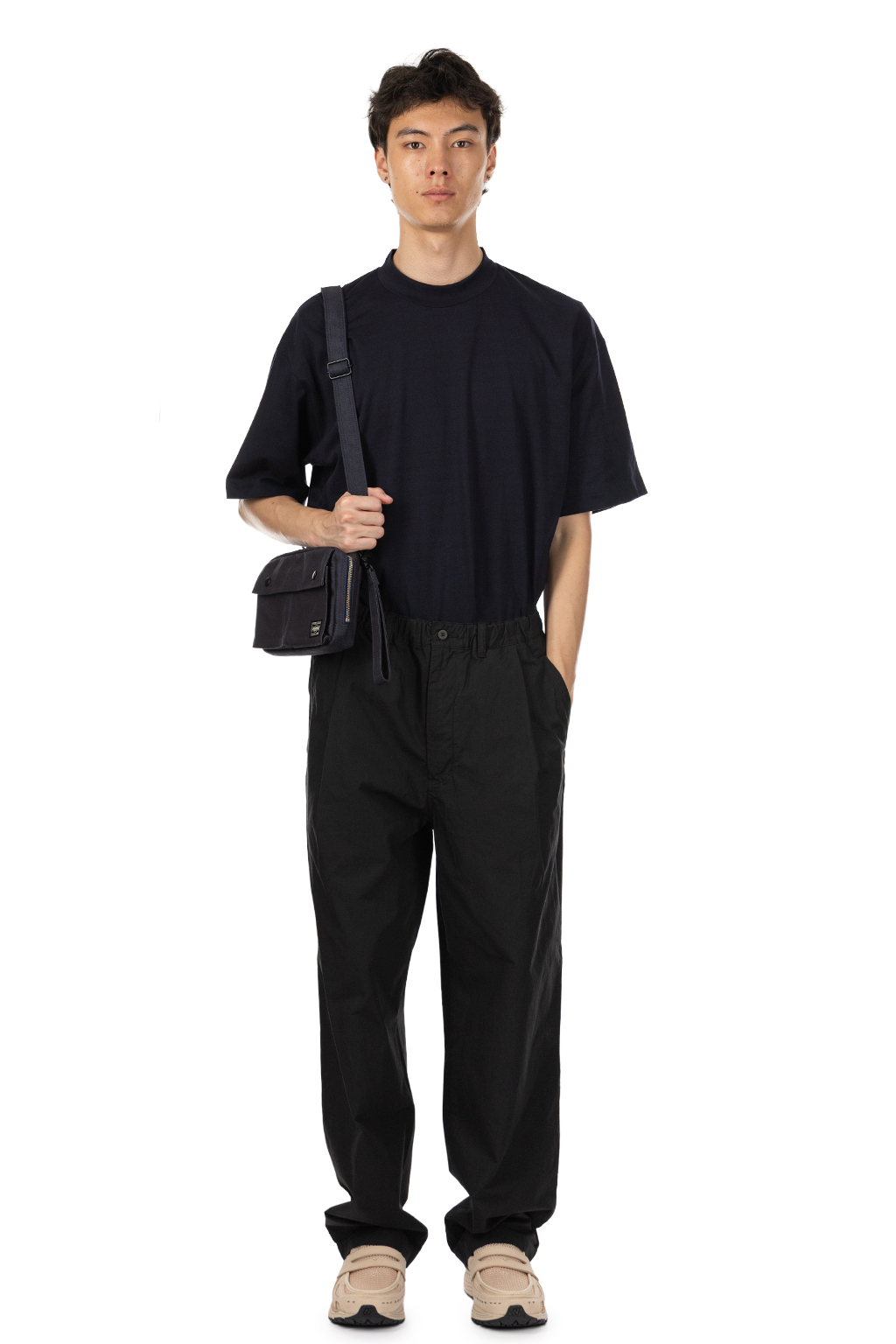 Still by hand - Garment-Dye Deep Tuck Pants - Ink Black
