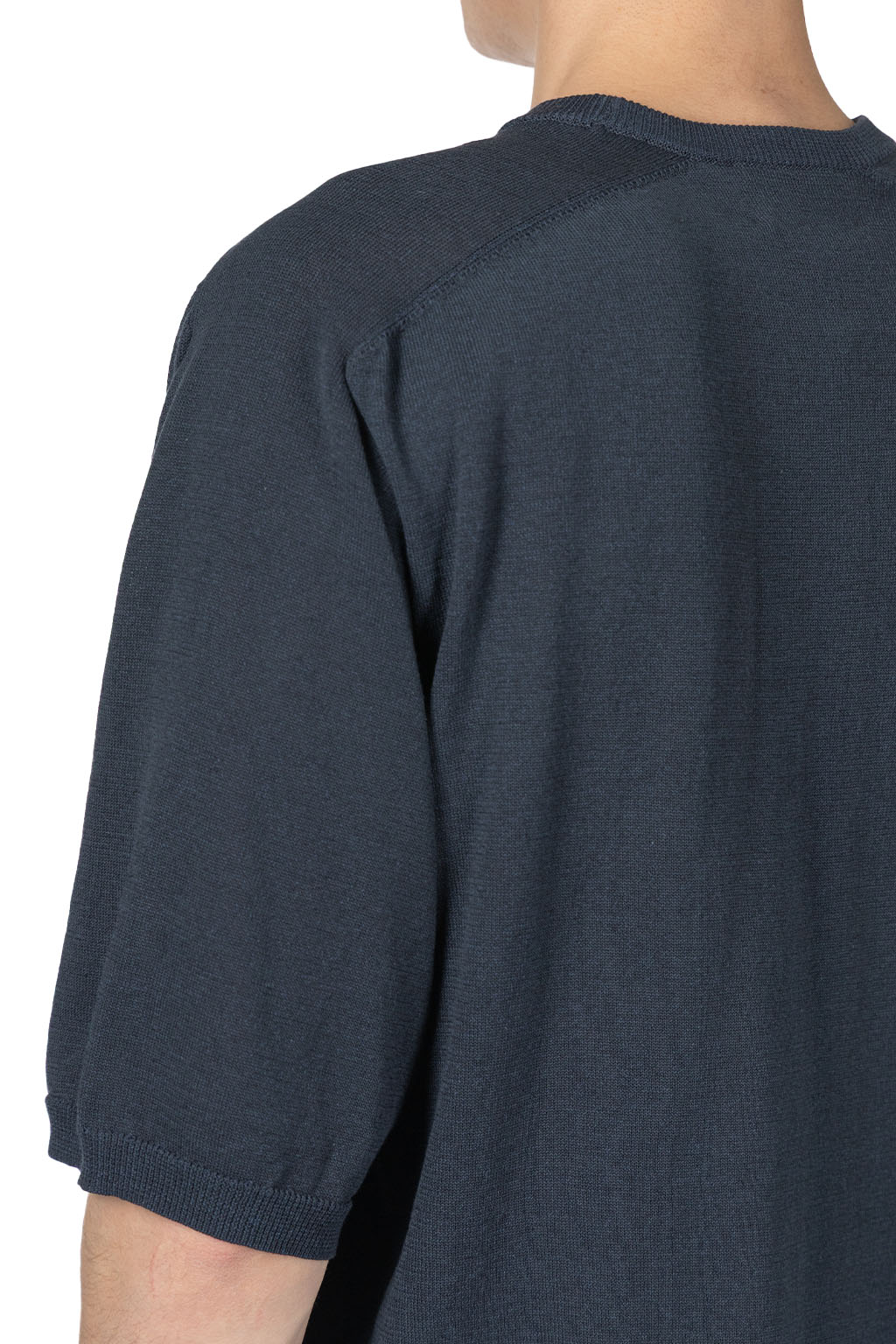 Still by hand - Half Sleeve Knit T-Shirt - Dusty Blue