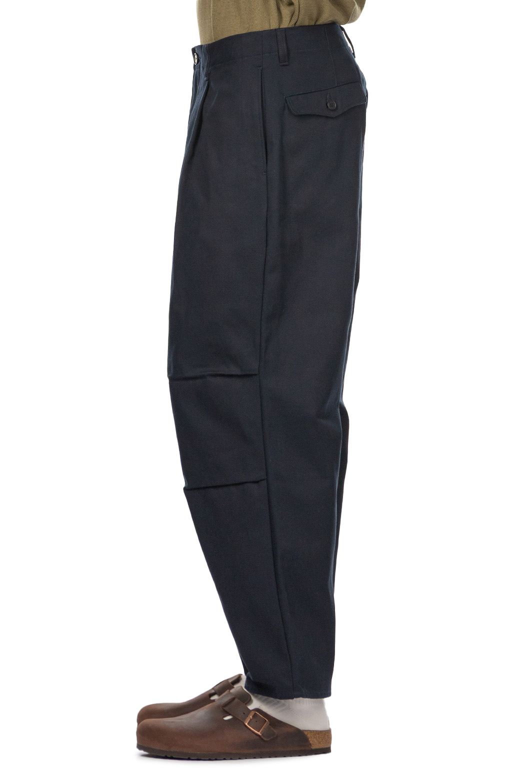 Still by hand - Knee Tuck Wide Pants - Dark Navy