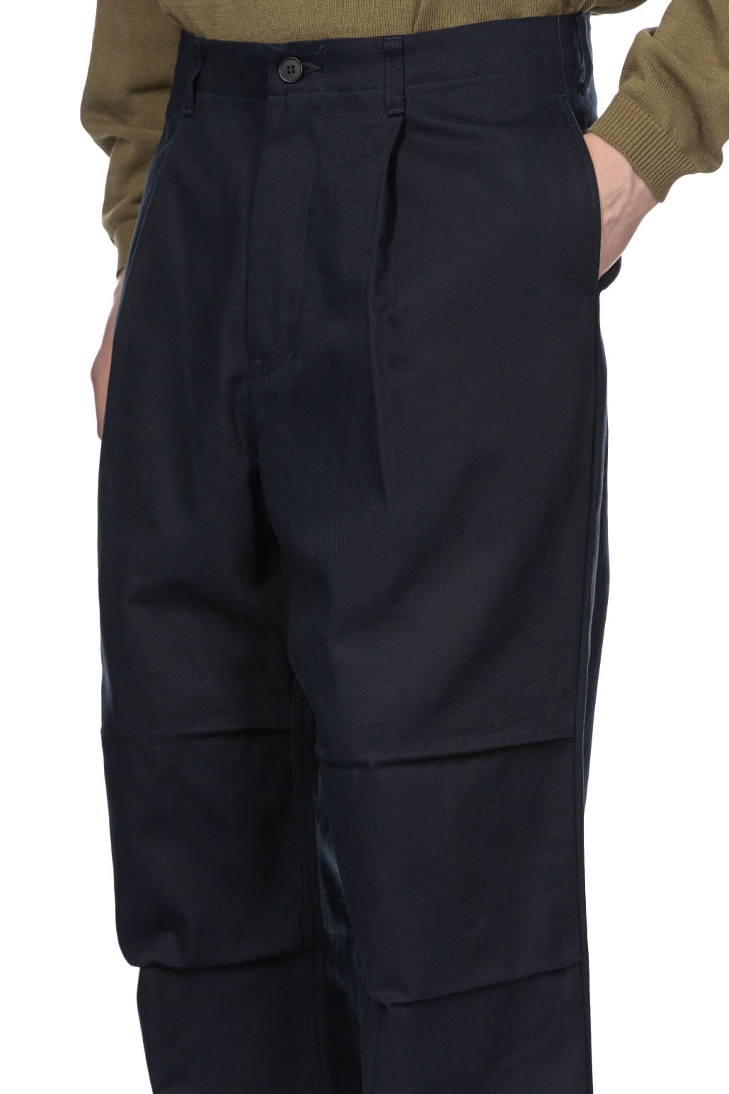 Still by hand - Knee Tuck Wide Pants - Dark Navy