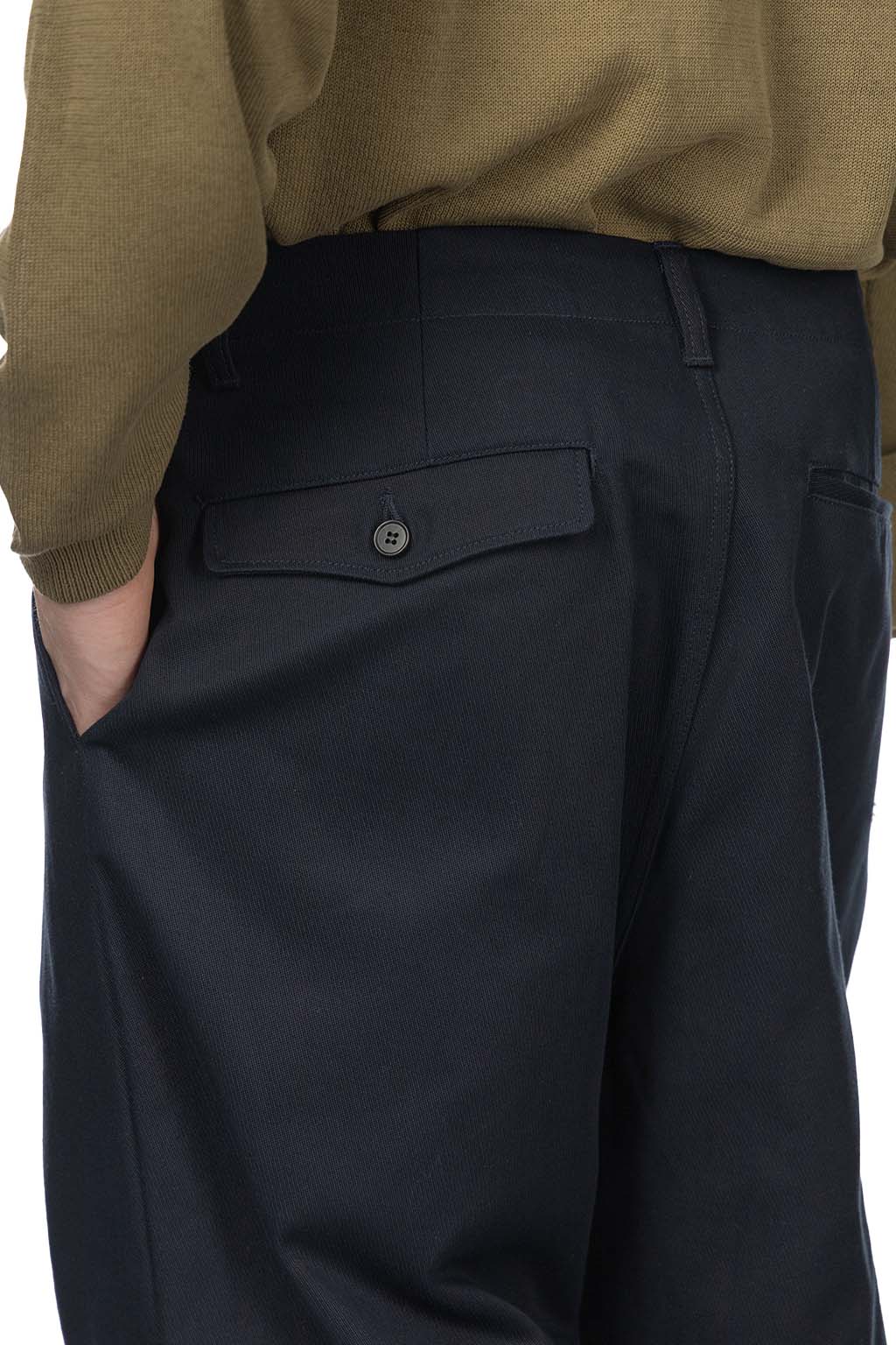 Still by hand - Knee Tuck Wide Pants - Dark Navy