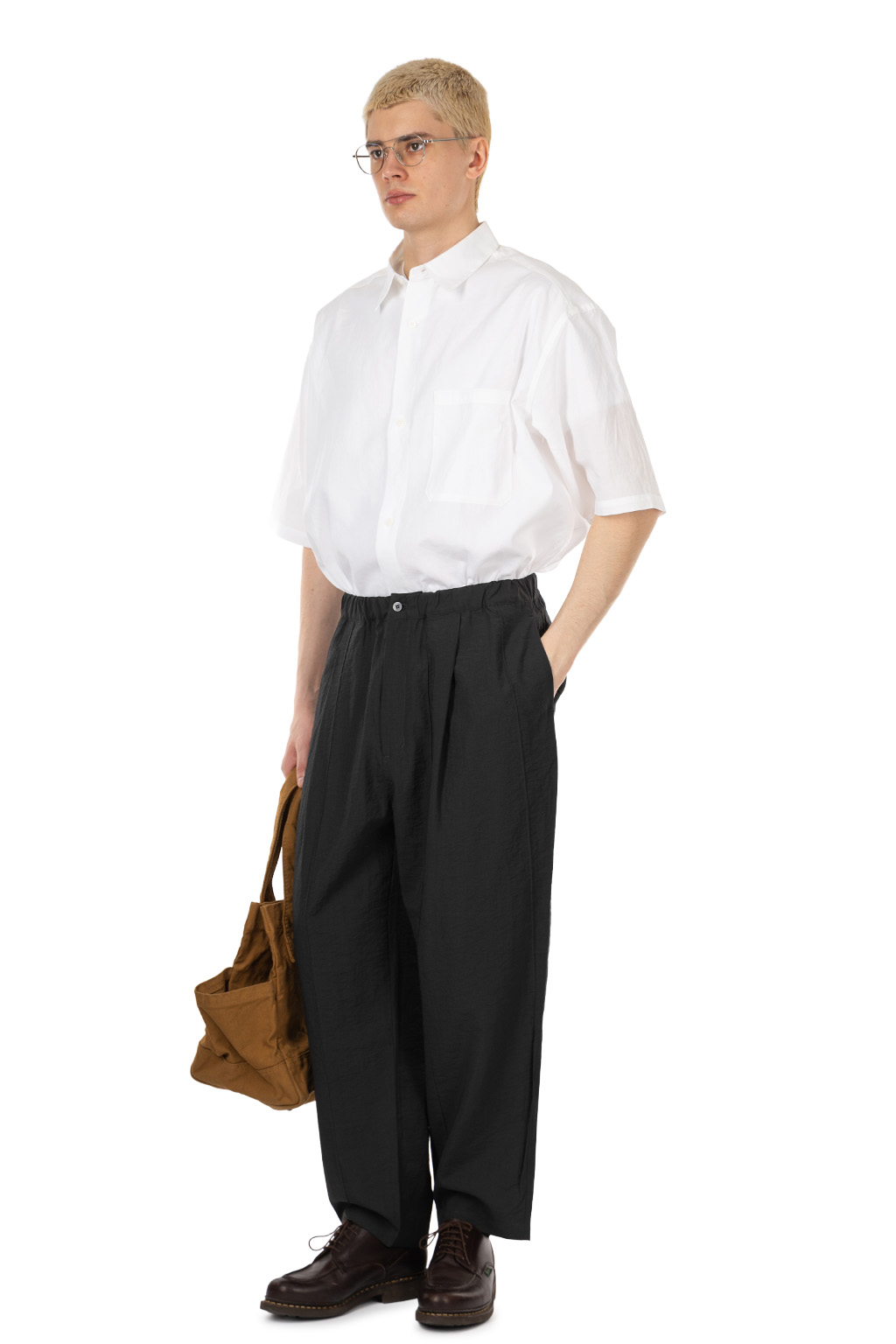 Still by hand - Pin tuck easy pants - Charcoal