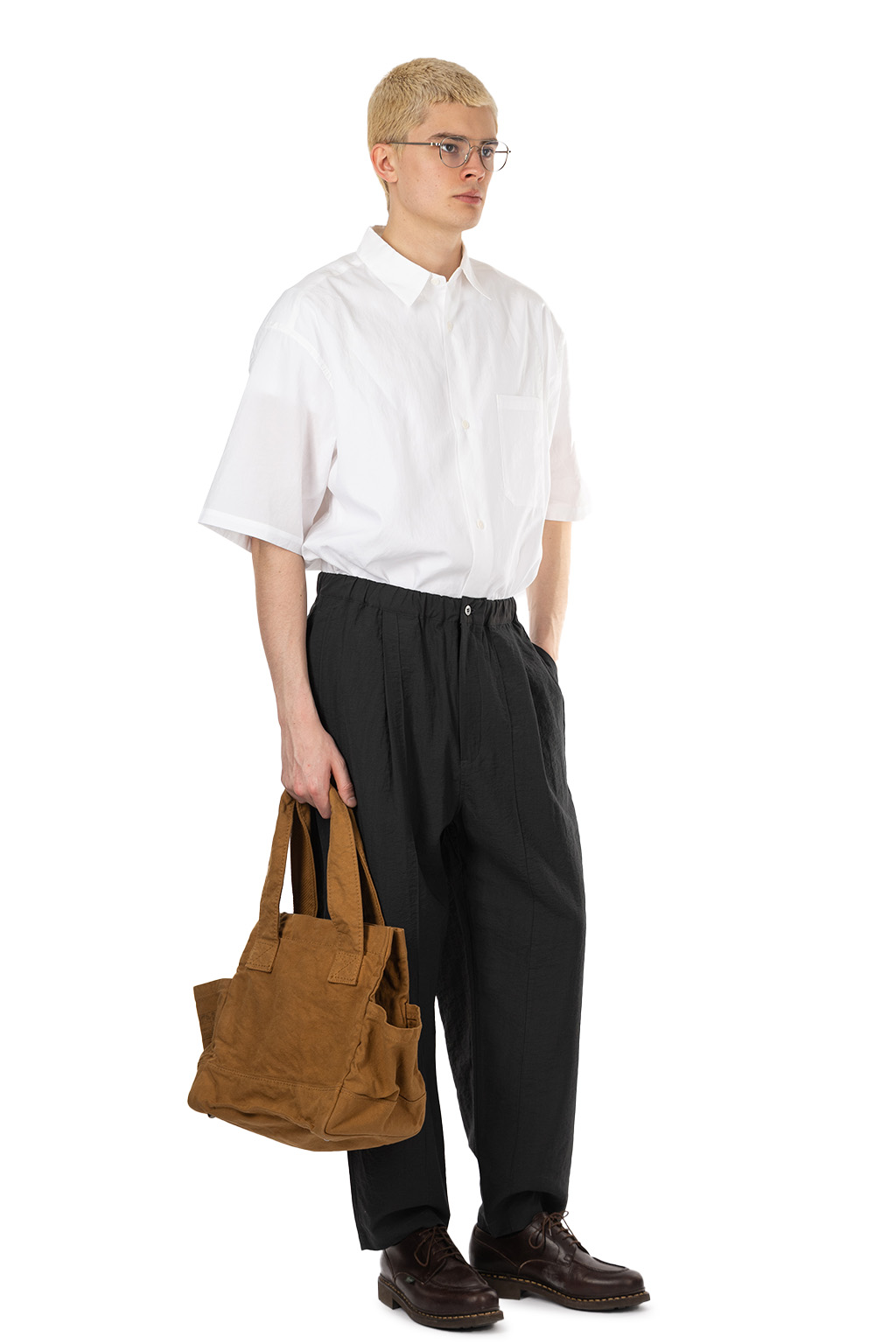 Still by hand - Pin tuck easy pants - Charcoal