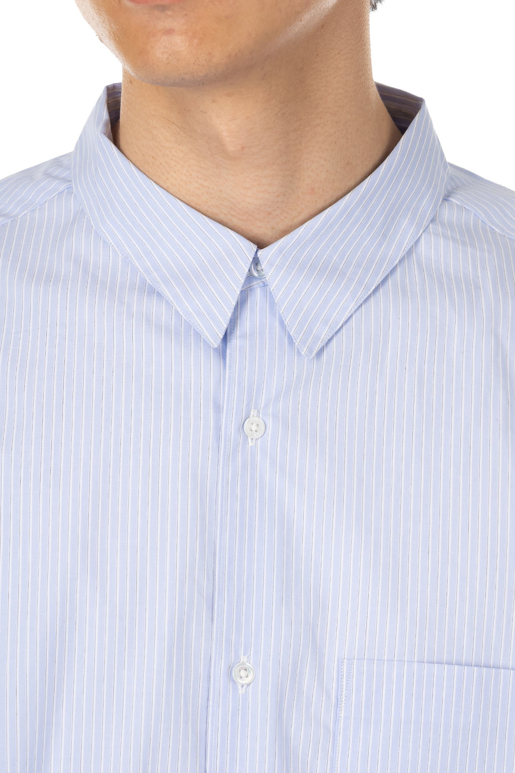 Still by hand - Regular Collar Shirt - Blue Stripe
