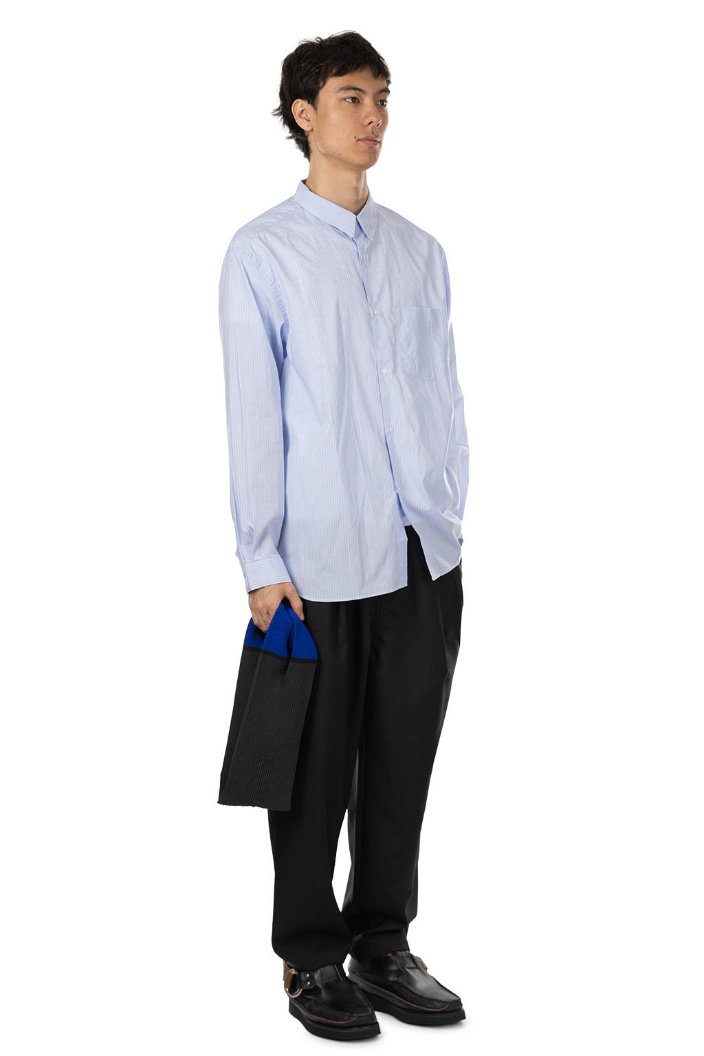Still by hand - Regular Collar Shirt - Blue Stripe
