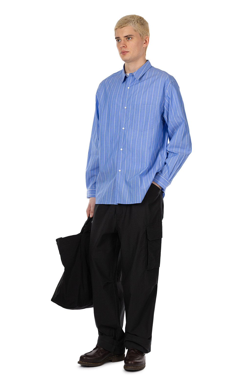 Still by hand - Regular collar shirt - Blue Stripe