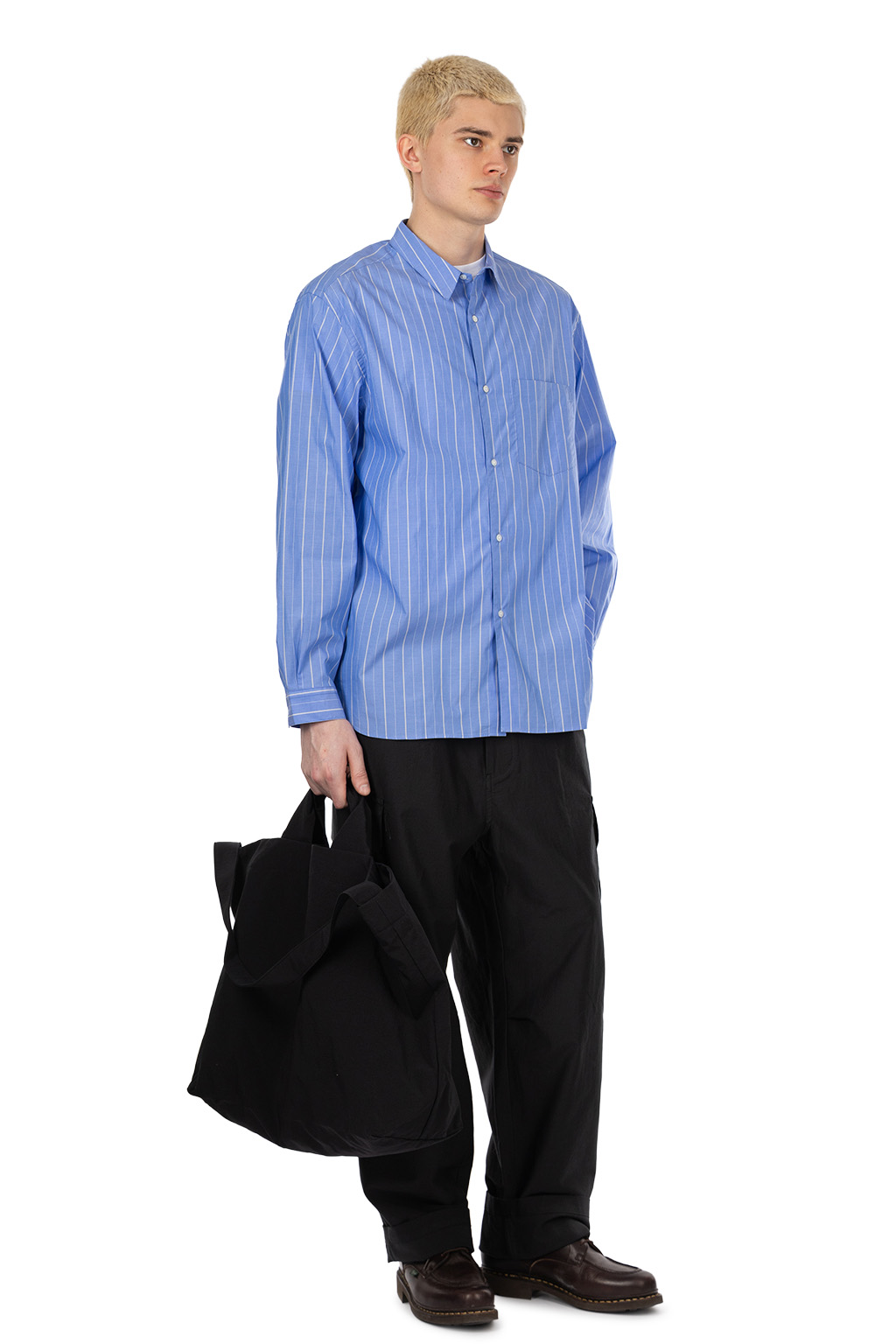 Still by hand - Regular collar shirt - Blue Stripe