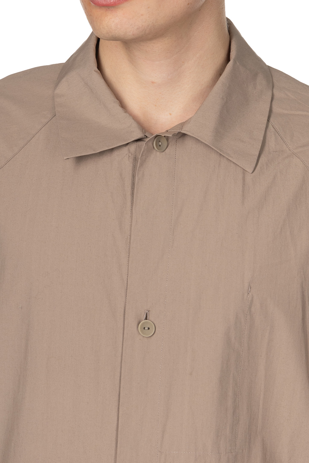 Still by hand - Silicone Coated Shirt Jacket - Mocha Beige