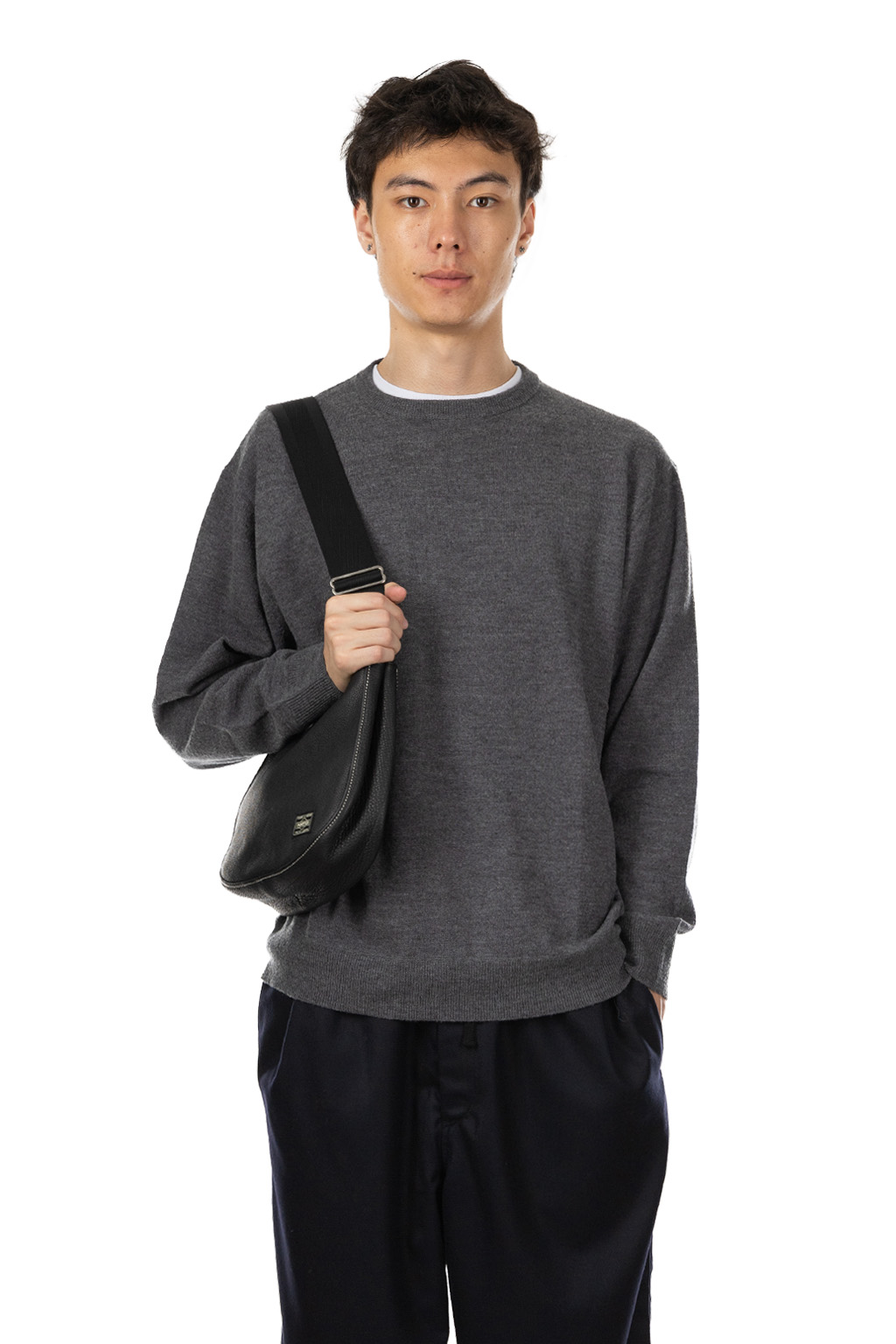 Still by hand - Silk Mixed Pullover - Grey