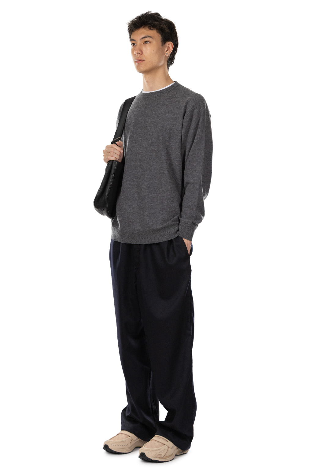 Still by hand - Silk Mixed Pullover - Grey