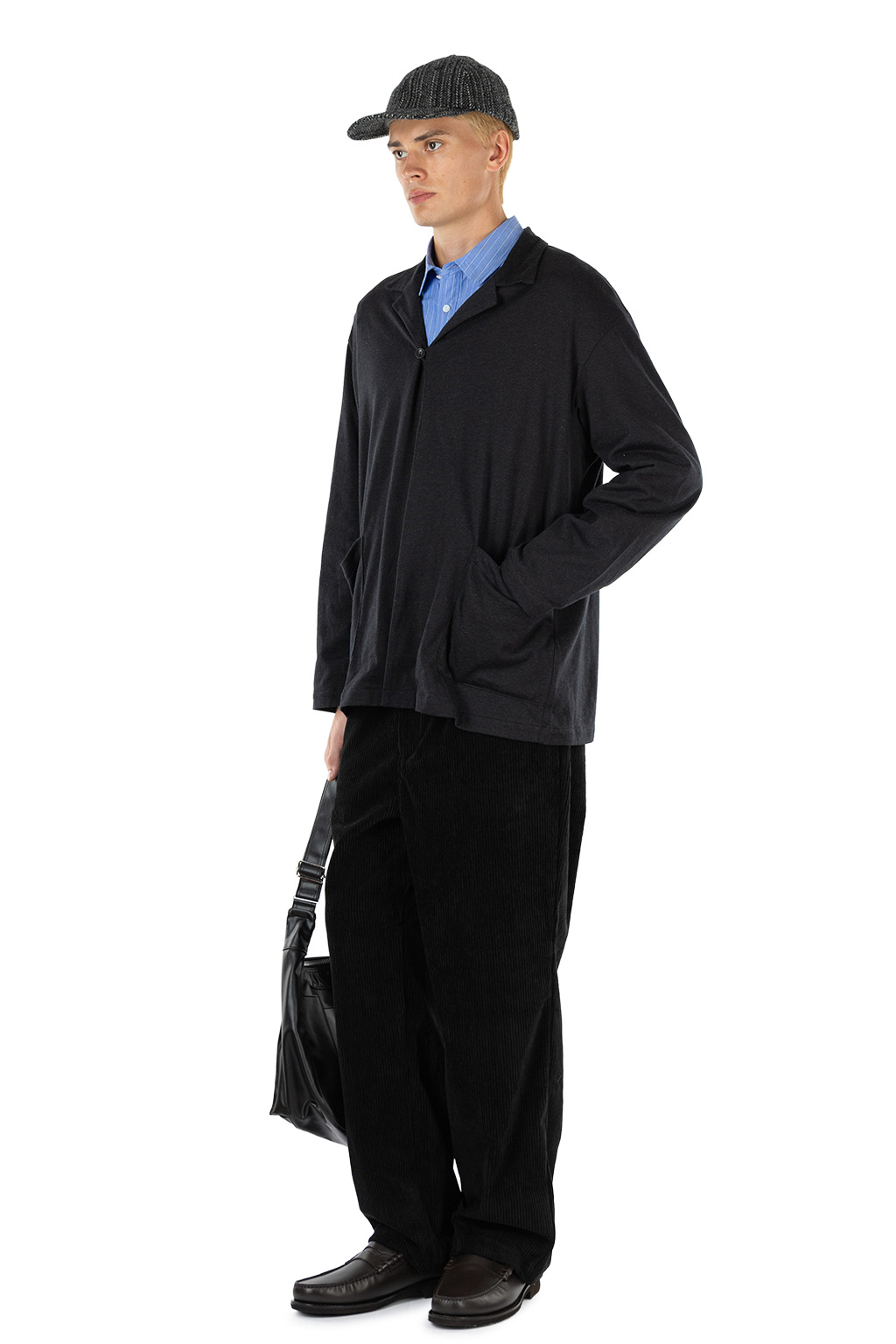Still by hand - Single Button Cardigan - Charcoal