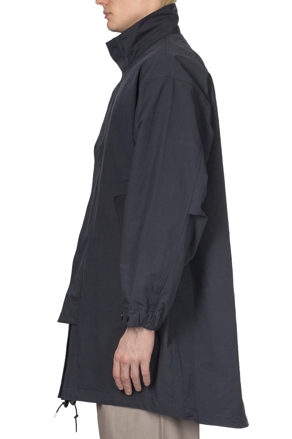 Still by hand - Stand Collar Coat - Navy