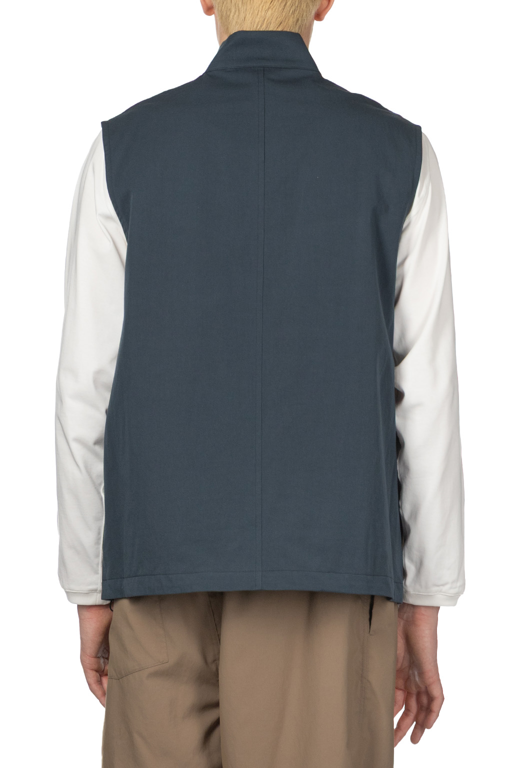 Still by hand - Stand Collar Vest - Teal Blue