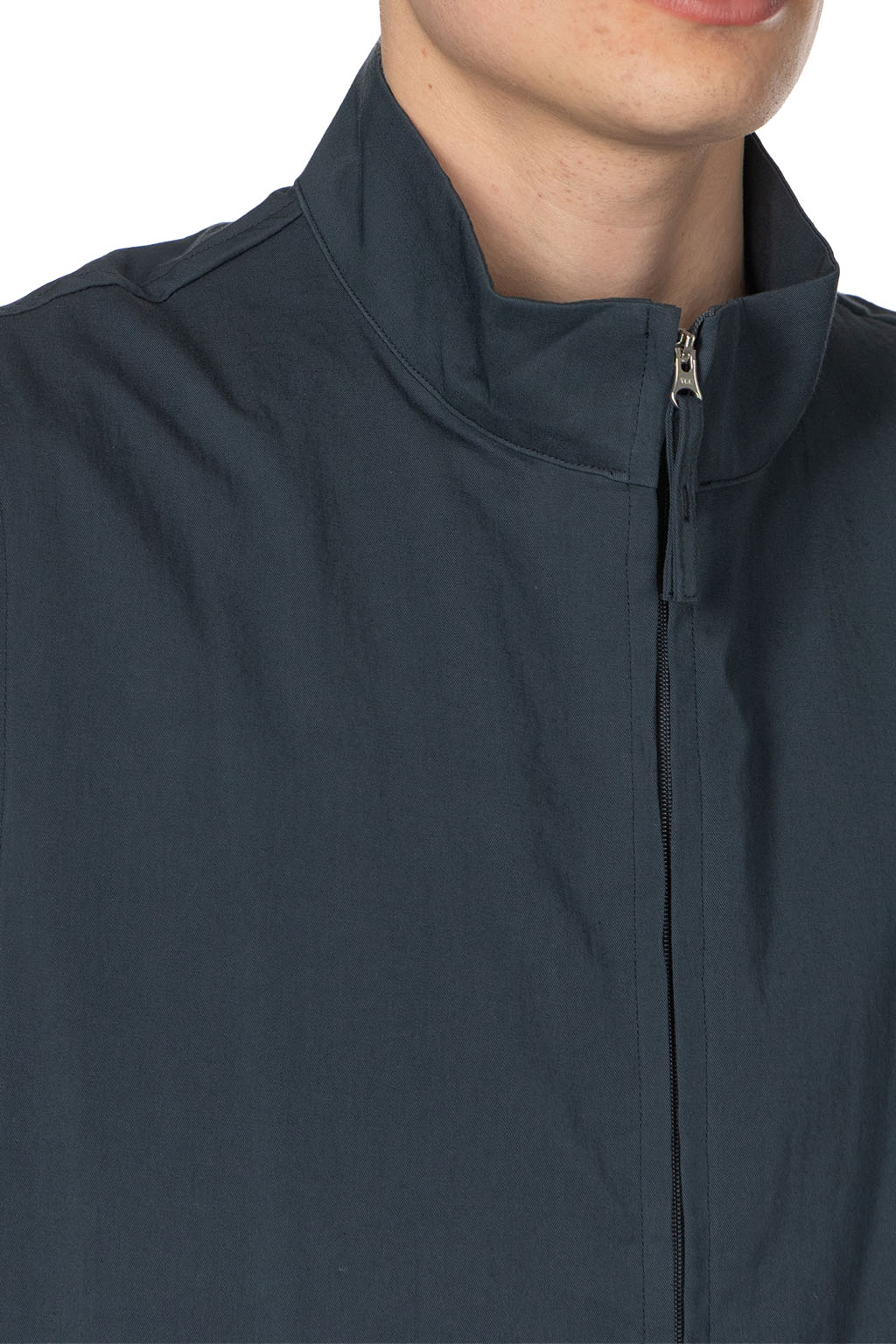 Still by hand - Stand Collar Vest - Teal Blue