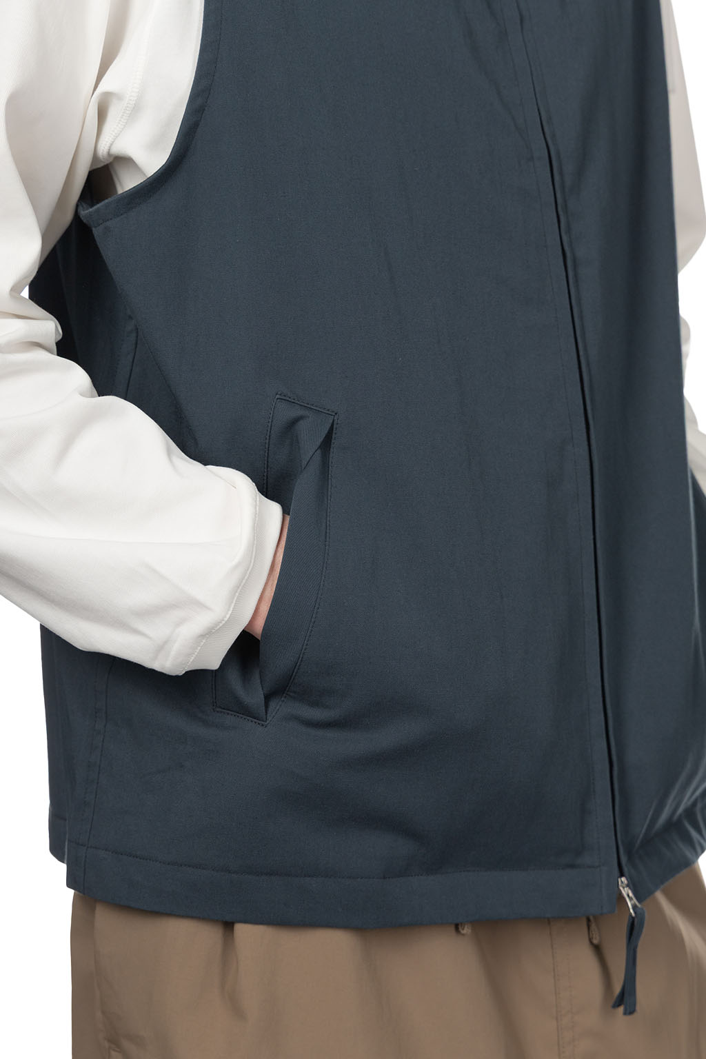 Still by hand - Stand Collar Vest - Teal Blue