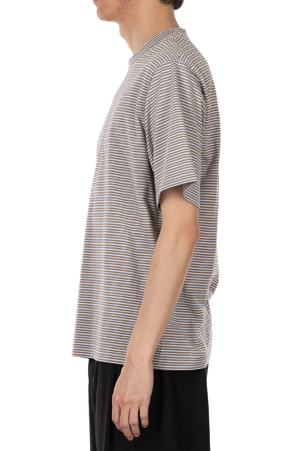 Still by hand - Striped t-shirt  - Beige White
