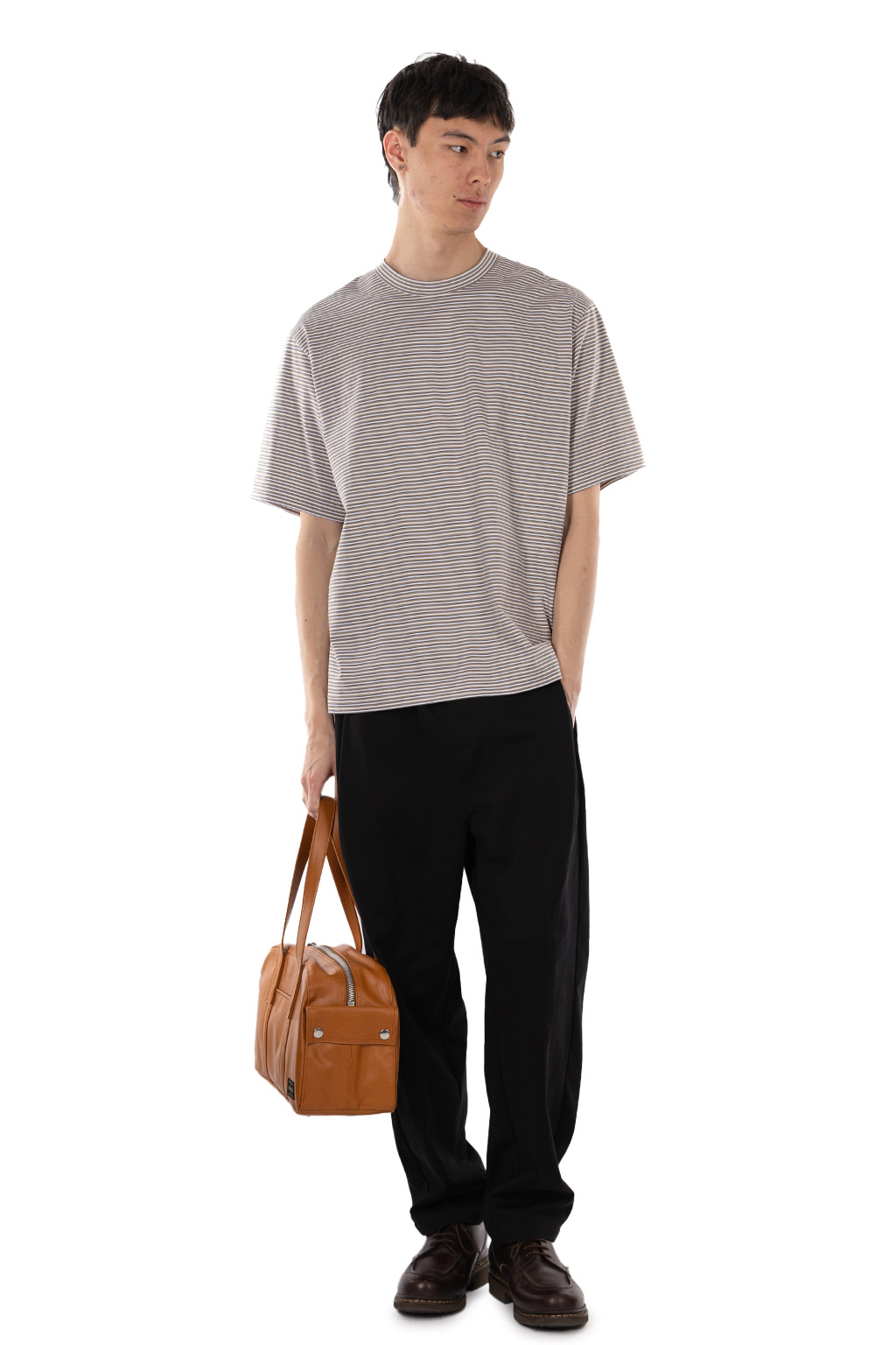 Still by hand - Striped t-shirt  - Beige White