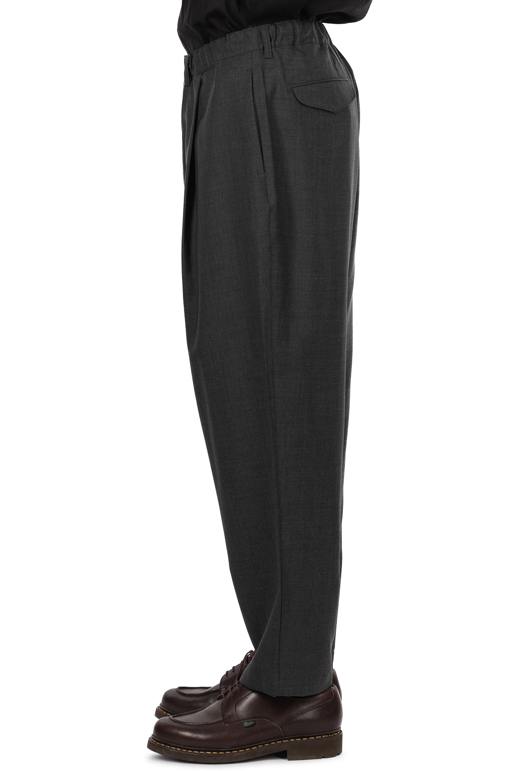 Still by hand - Summer wool wide pants - Charcoal